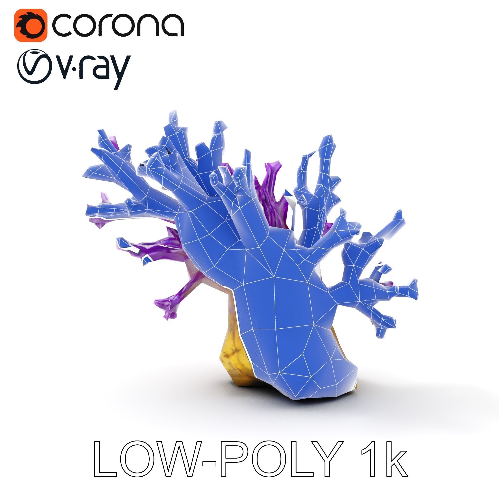 Vibrant Purple Coral Reef Model Pack Low-poly 3D model_28