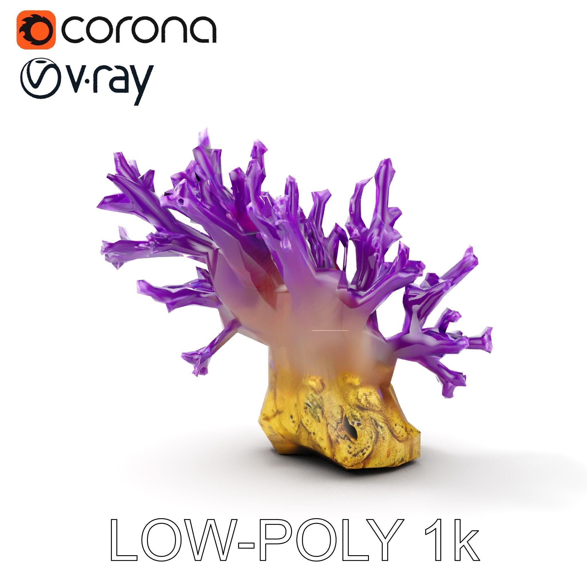 Vibrant Purple Coral Reef Model Pack Low-poly 3D model_25