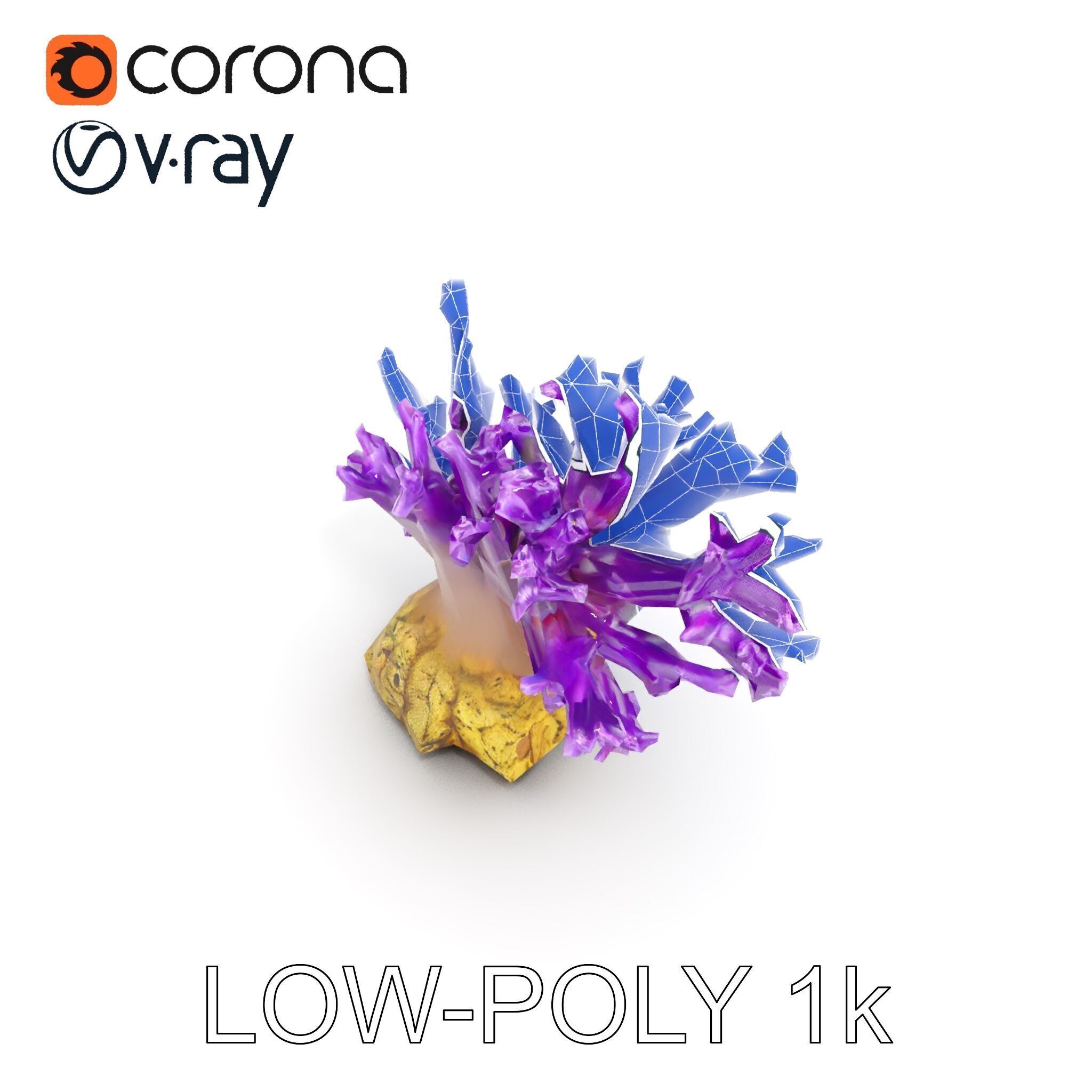 Vibrant Purple Coral Reef Model Pack Low-poly 3D model_22