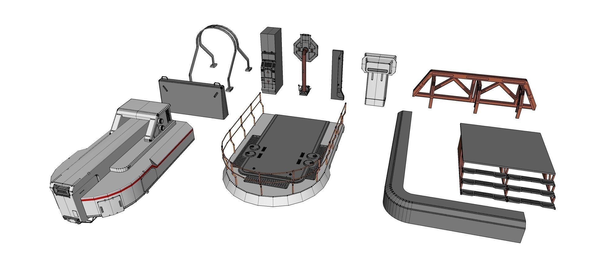 Sci-Fi architecture Elements collection 1 3D model_29