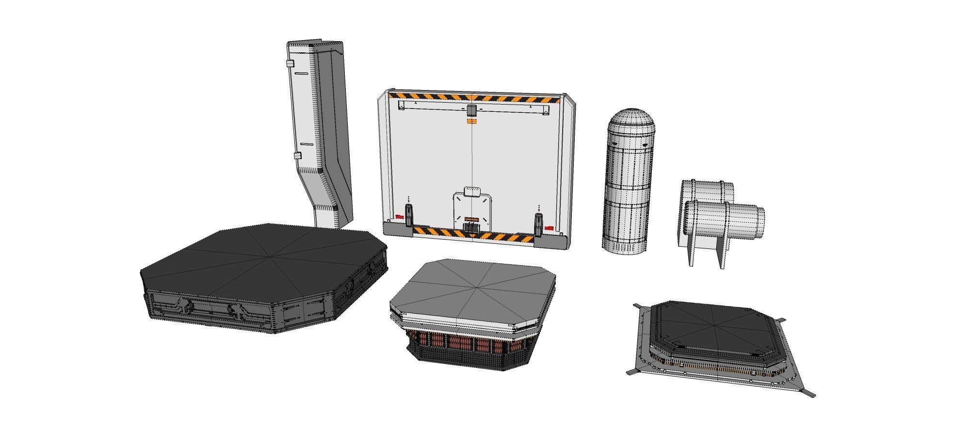 Sci-Fi architecture Elements collection 1 3D model_23