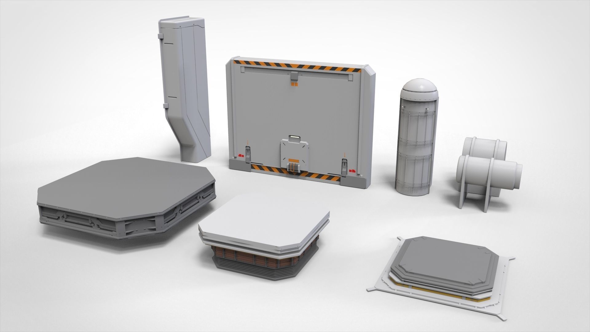 Sci-Fi architecture Elements collection 1 3D model_6