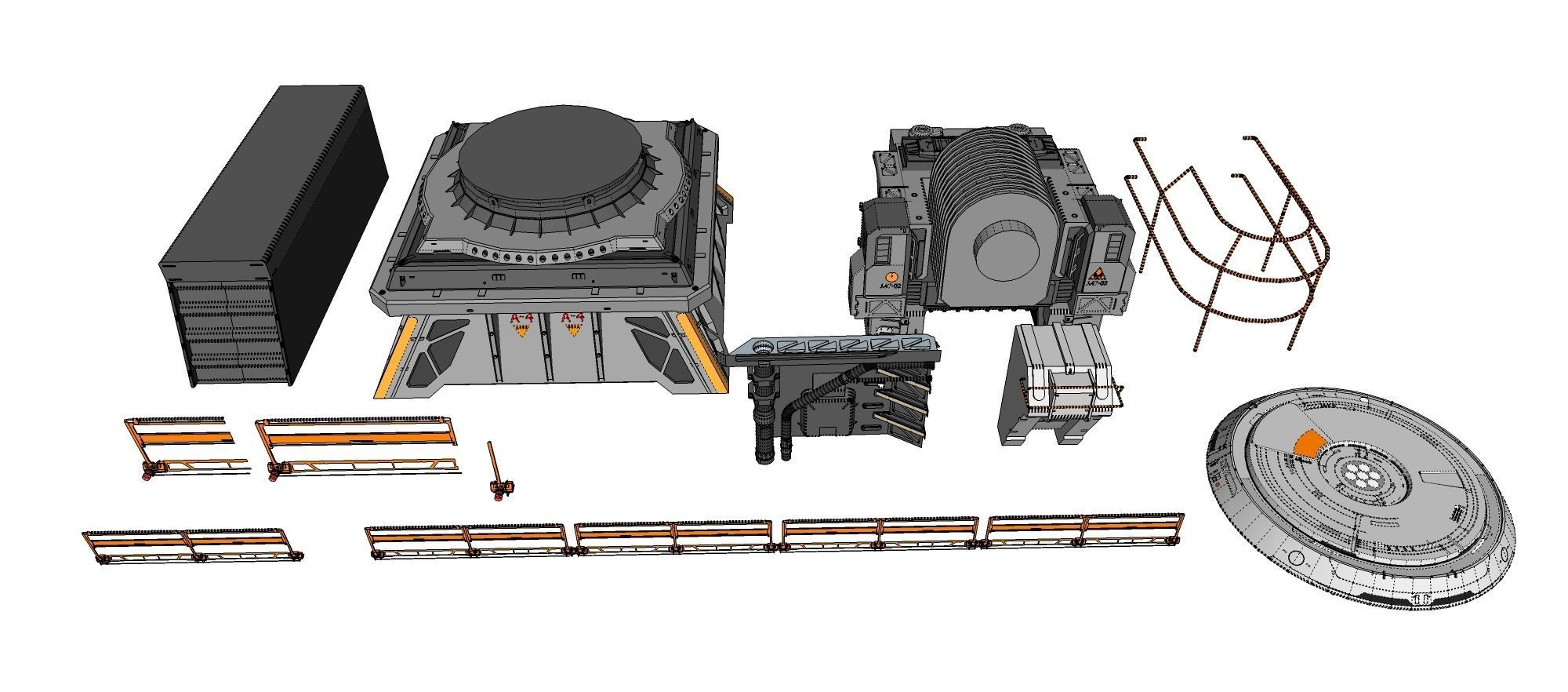 Sci-Fi architecture Elements collection 1 3D model_25