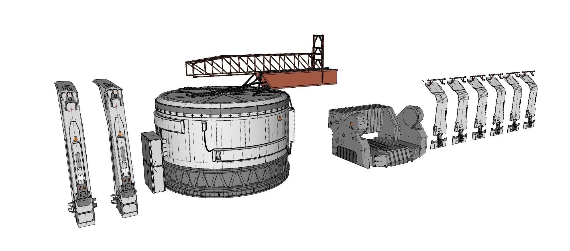 Sci-Fi architecture Elements collection 1 3D model_26