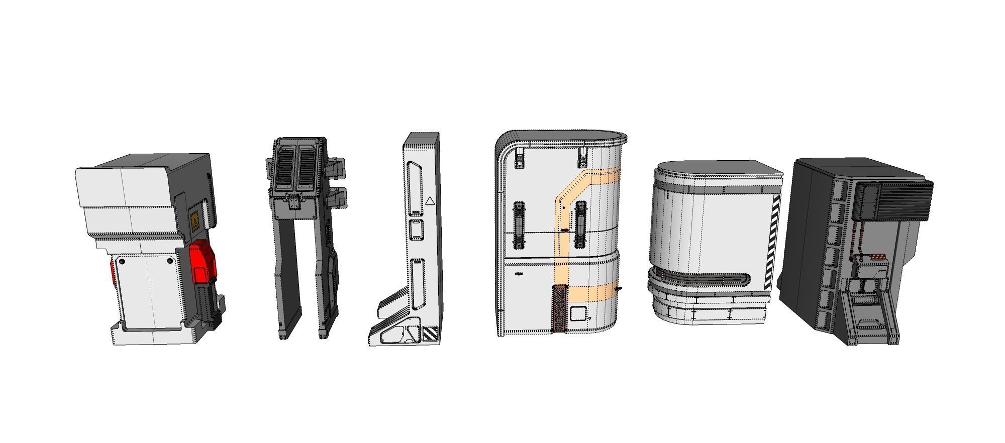 Sci-Fi architecture Elements collection 1 3D model_27