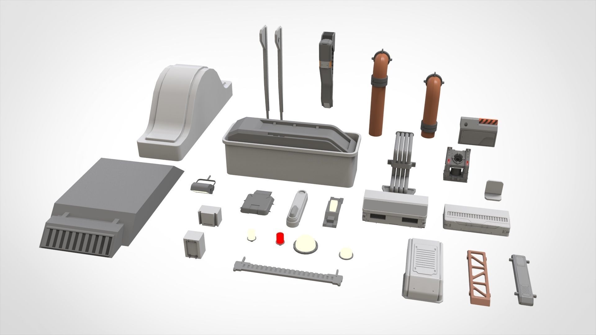 Sci-Fi architecture Elements collection 1 3D model_15