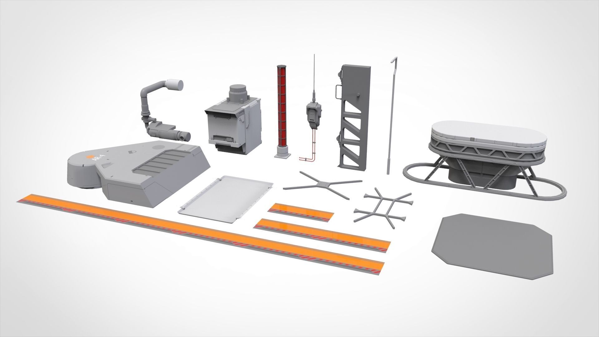 Sci-Fi architecture Elements collection 1 3D model_12