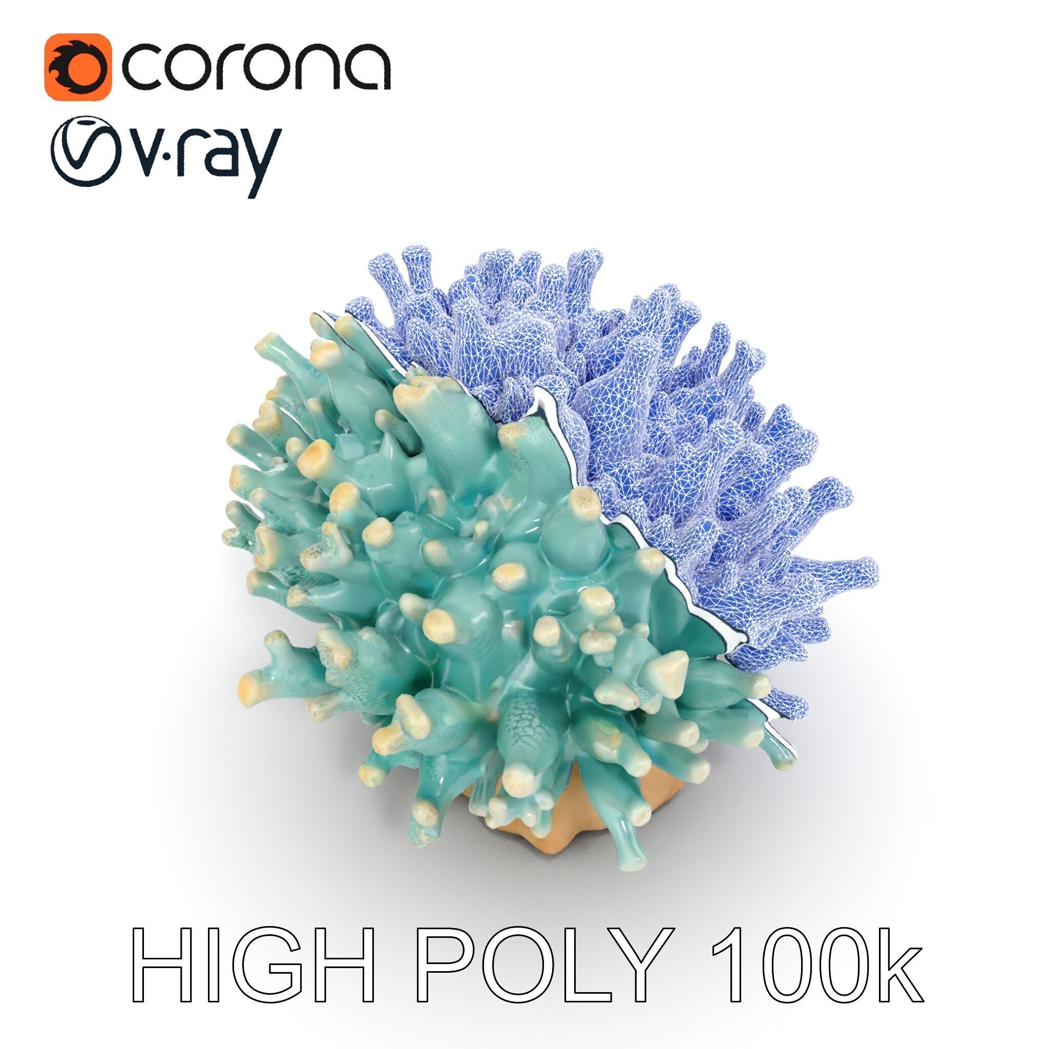 Blue Coral Reef model pack Low-poly 3D model_24