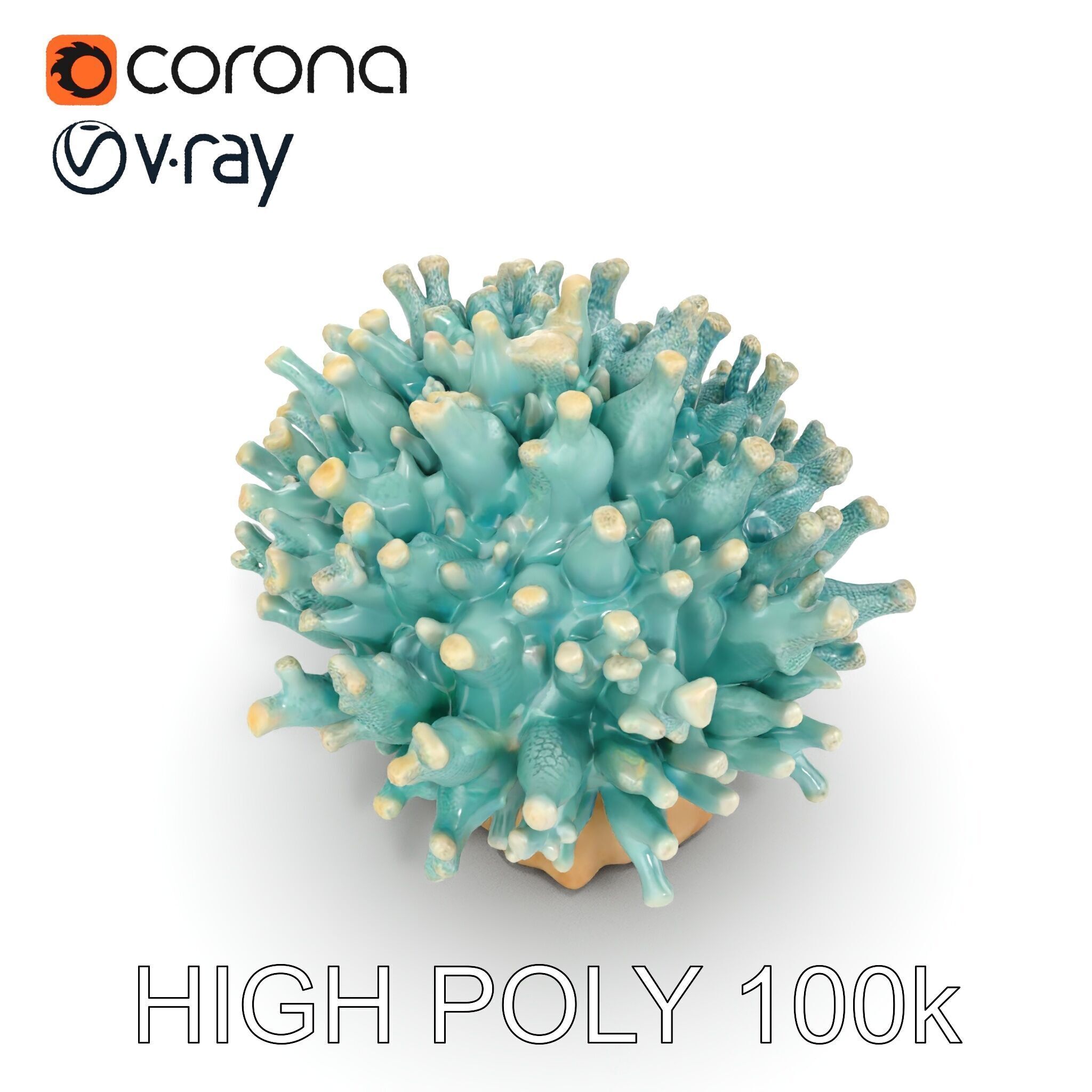 Blue Coral Reef model pack Low-poly 3D model_17