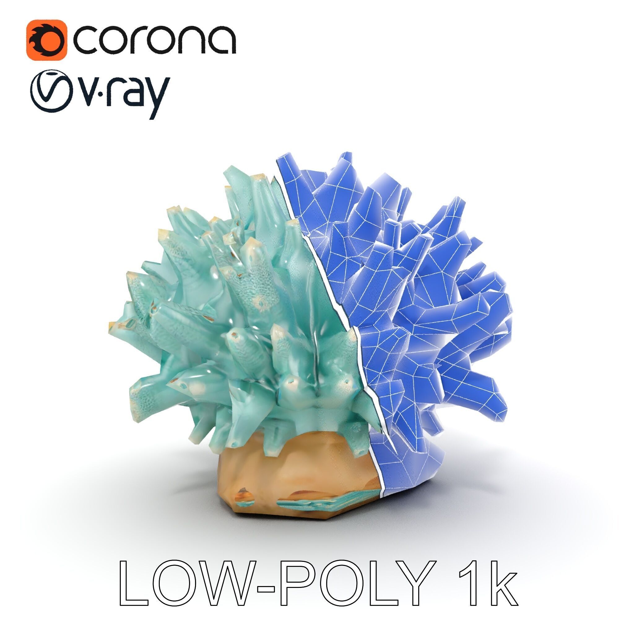 Blue Coral Reef model pack Low-poly 3D model_31
