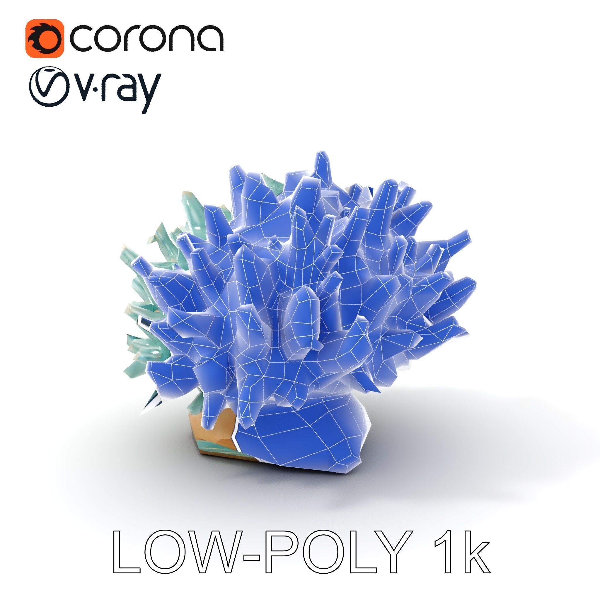 Blue Coral Reef model pack Low-poly 3D model_9
