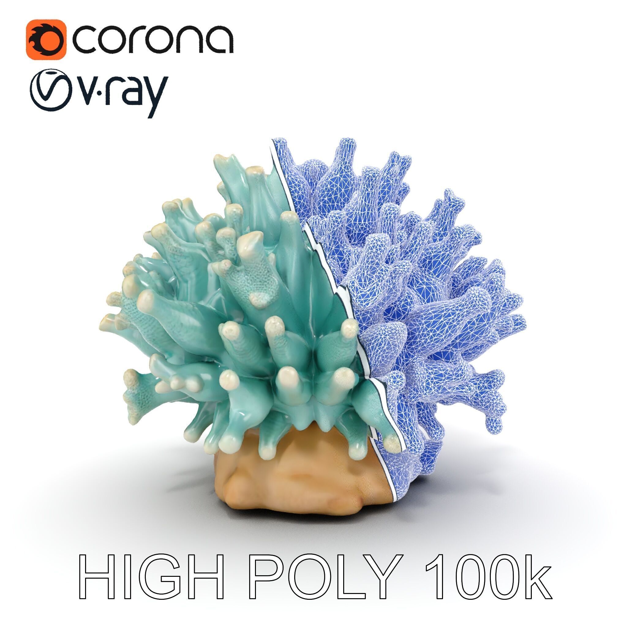 Blue Coral Reef model pack Low-poly 3D model_32