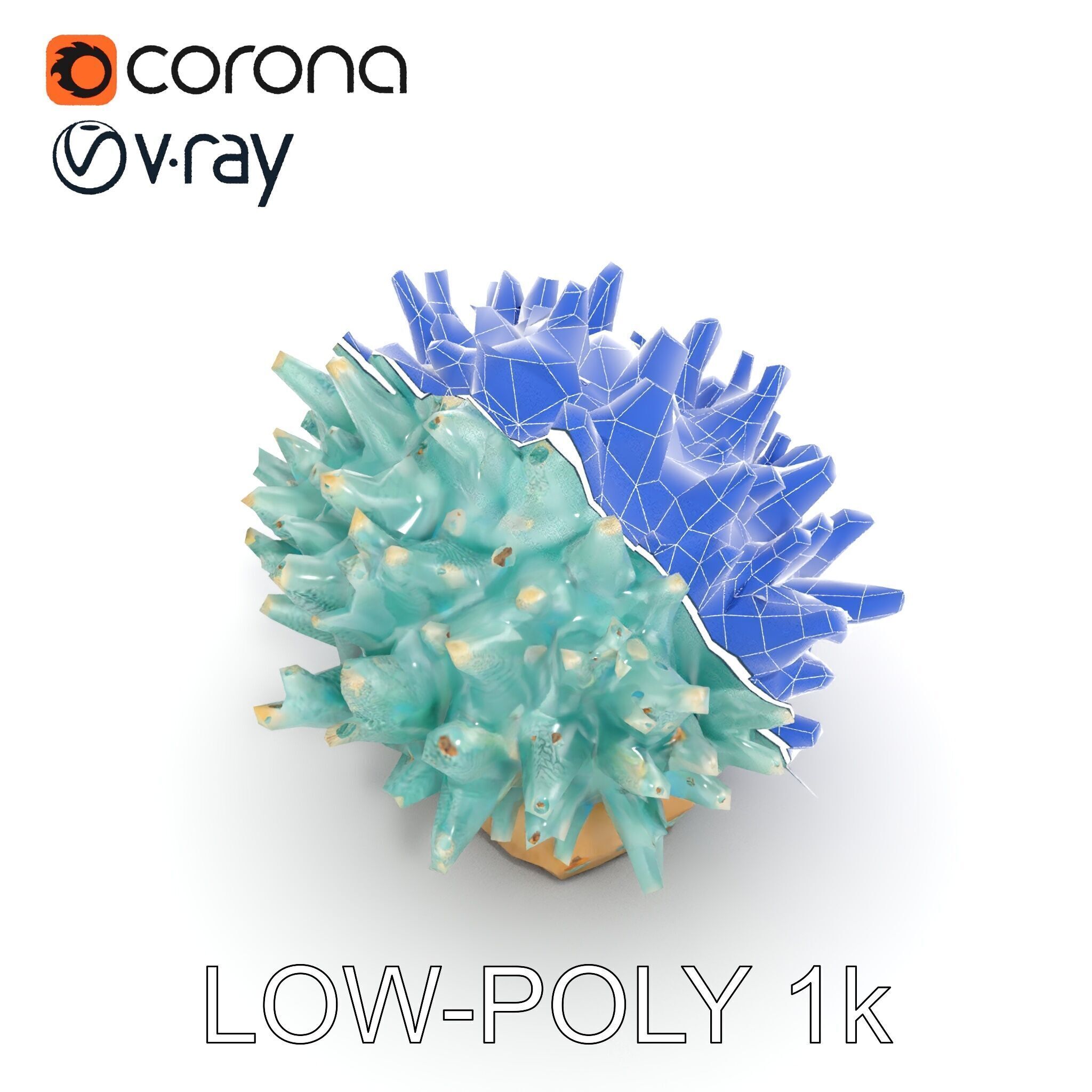 Blue Coral Reef model pack Low-poly 3D model_25