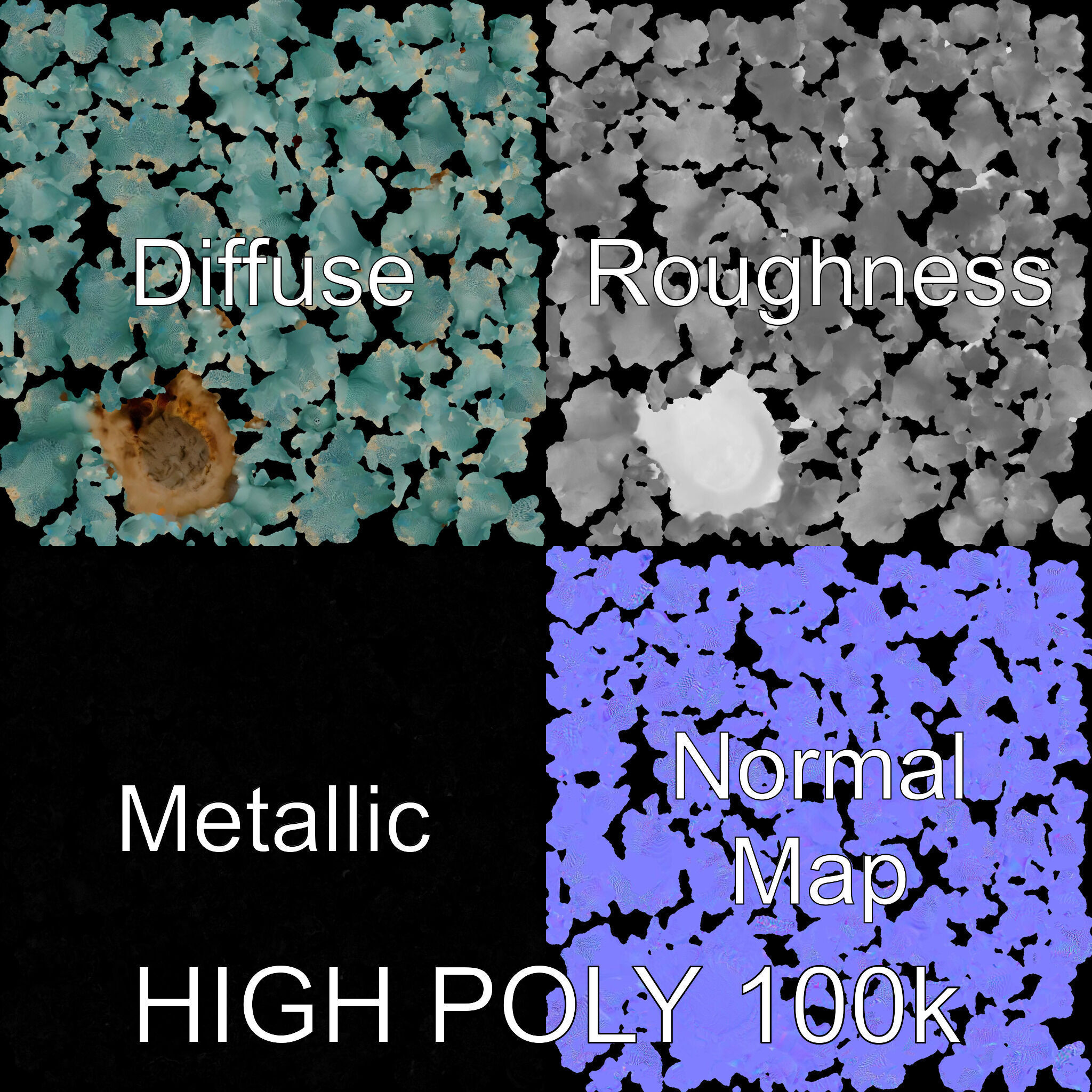 Blue Coral Reef model pack Low-poly 3D model_3