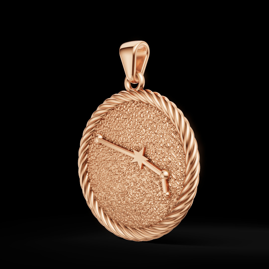 Aries Zodiac Pendant  Double-Sided 3D Jewelry Model 3D print model_12