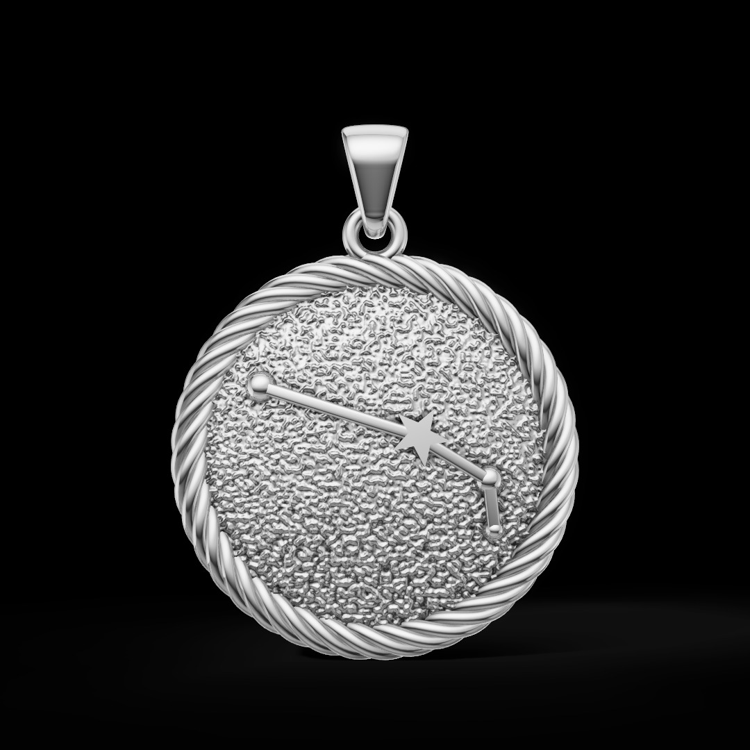 Aries Zodiac Pendant  Double-Sided 3D Jewelry Model 3D print model_9