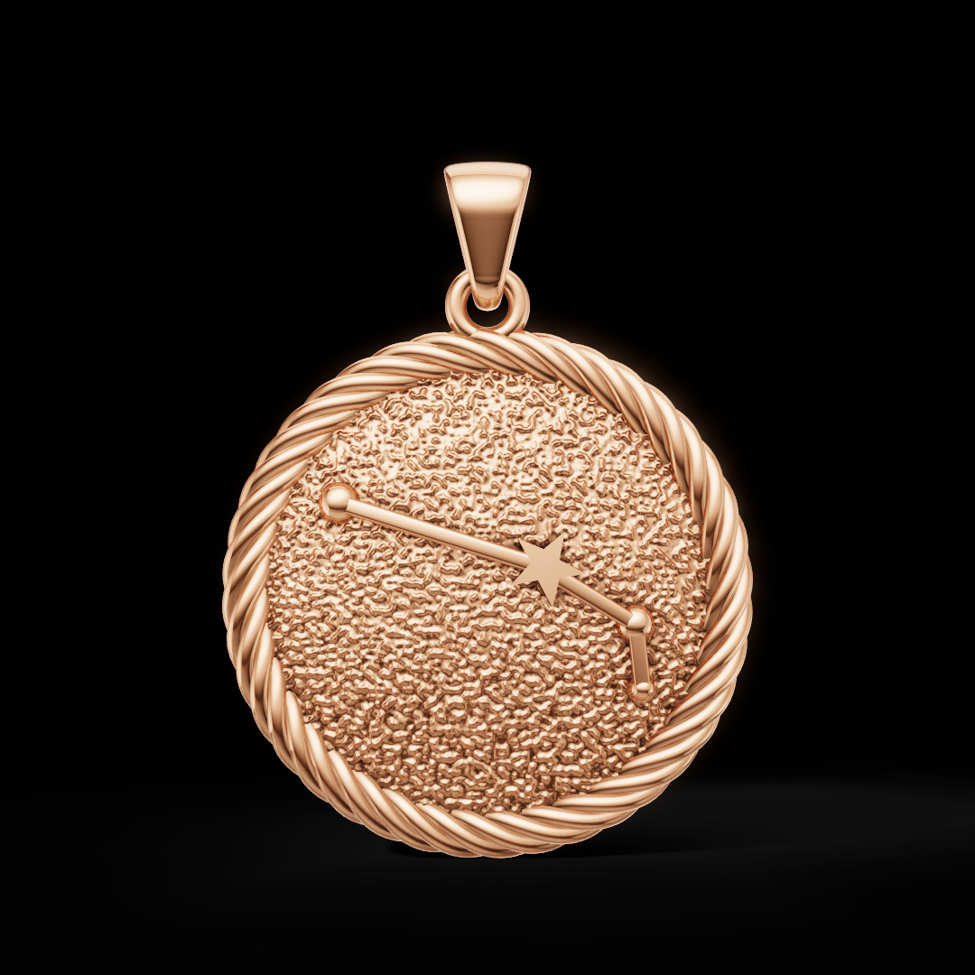 Aries Zodiac Pendant  Double-Sided 3D Jewelry Model 3D print model_8