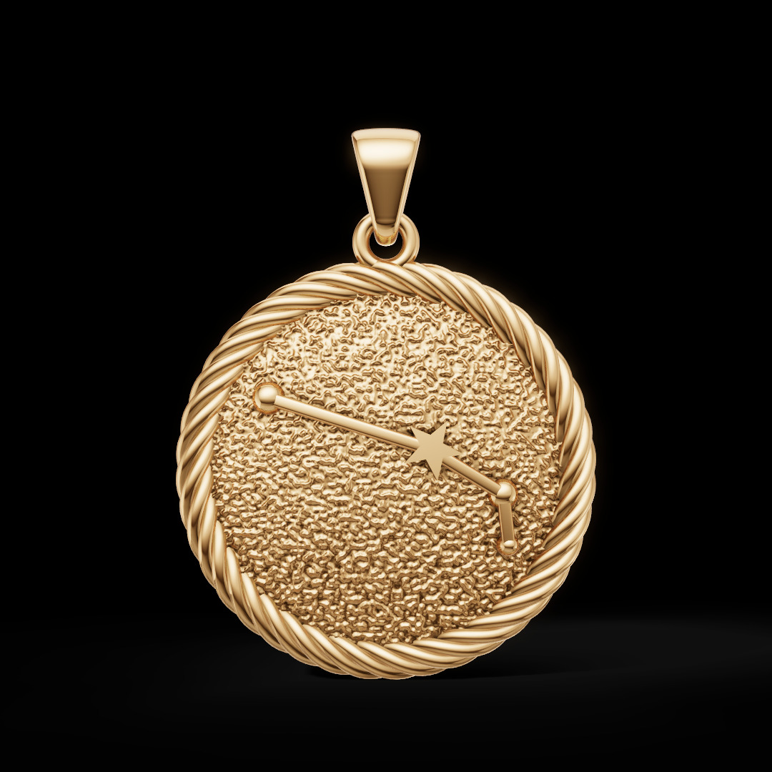 Aries Zodiac Pendant  Double-Sided 3D Jewelry Model 3D print model_7