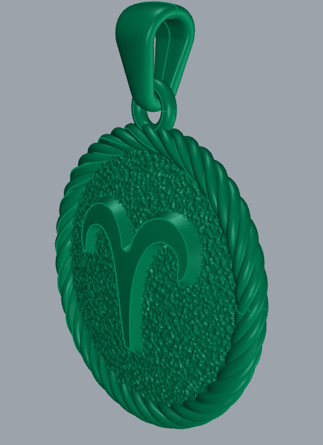 Aries Zodiac Pendant  Double-Sided 3D Jewelry Model 3D print model_16