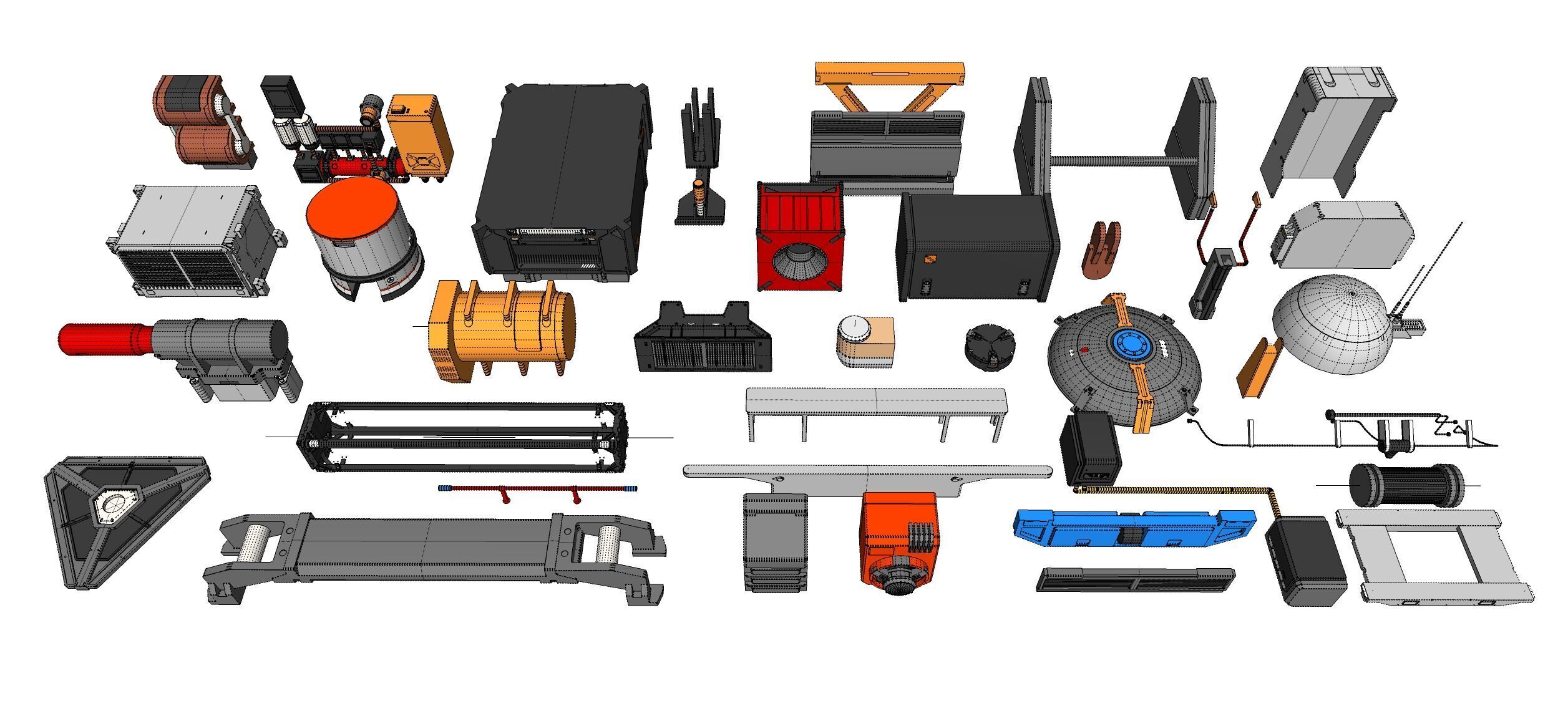 Sci-Fi architecture Elements collection 29 3D model_35