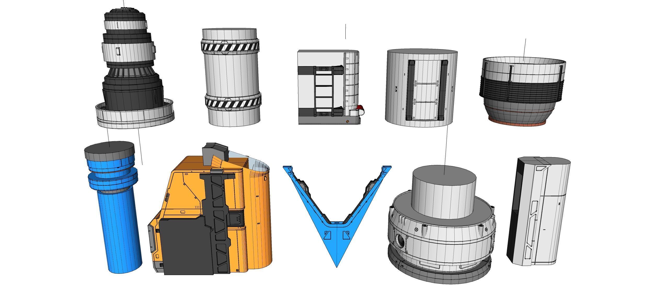 Sci-Fi architecture Elements collection 29 3D model_23