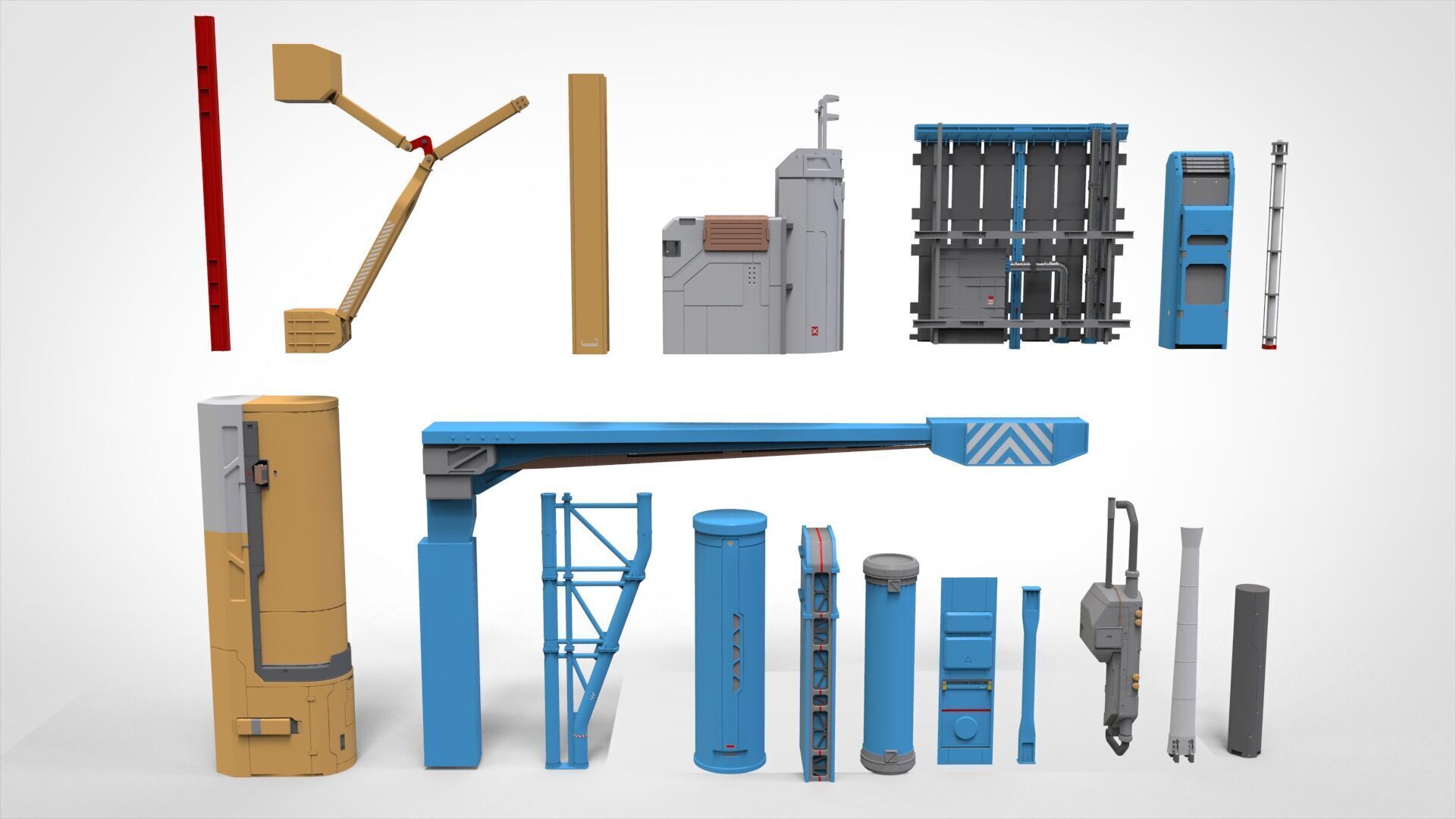 Sci-Fi architecture Elements collection 29 3D model_3