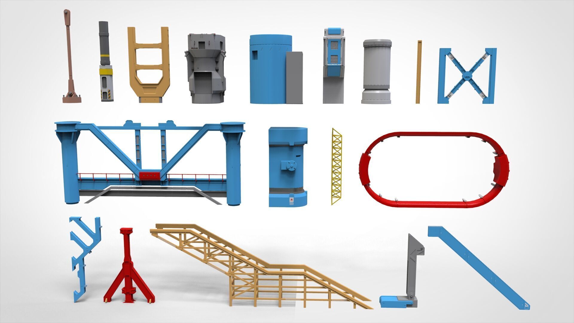 Sci-Fi architecture Elements collection 29 3D model_7