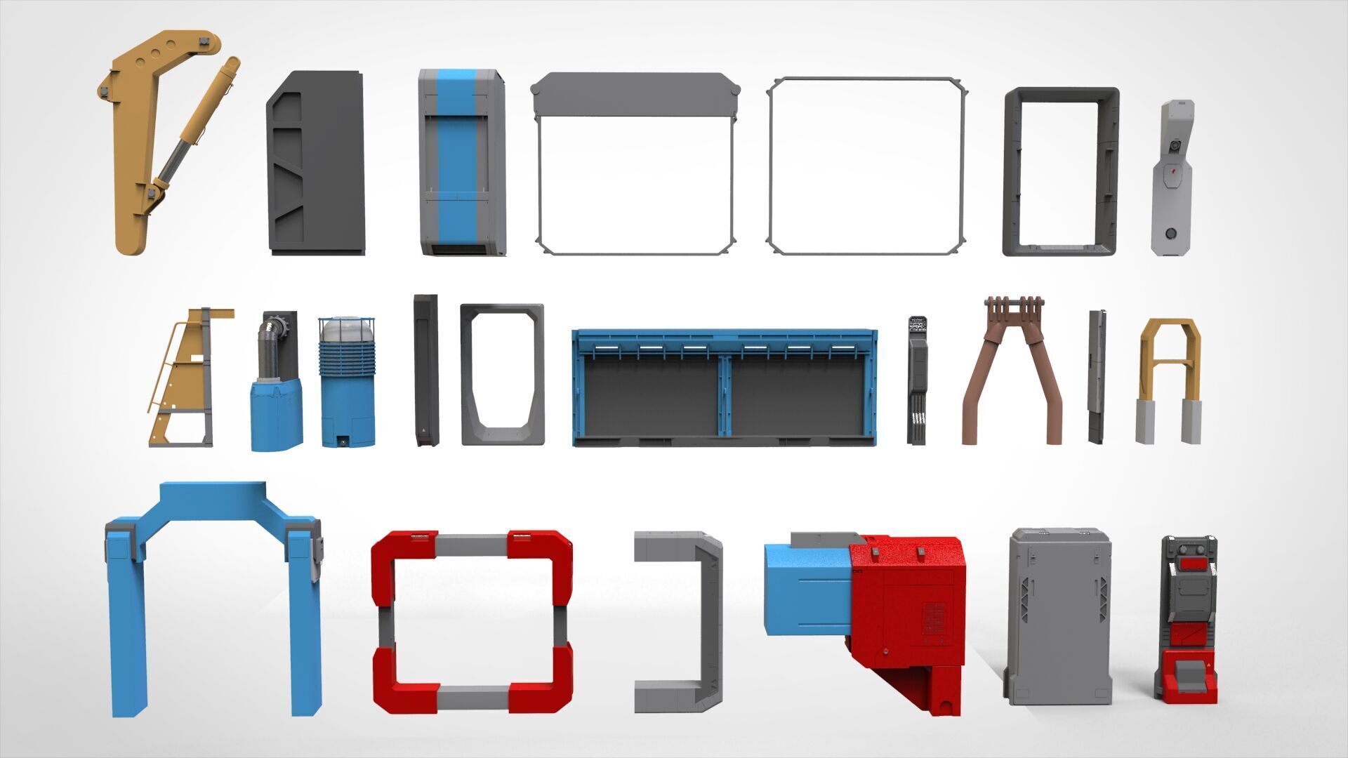 Sci-Fi architecture Elements collection 29 3D model_9