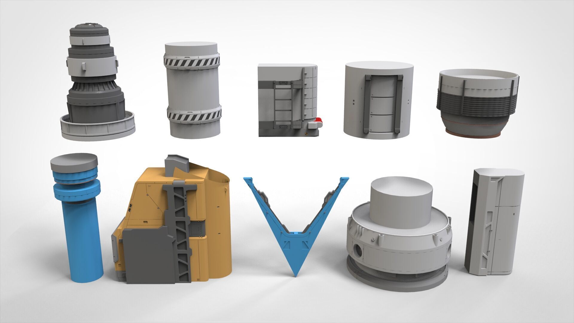 Sci-Fi architecture Elements collection 29 3D model_5