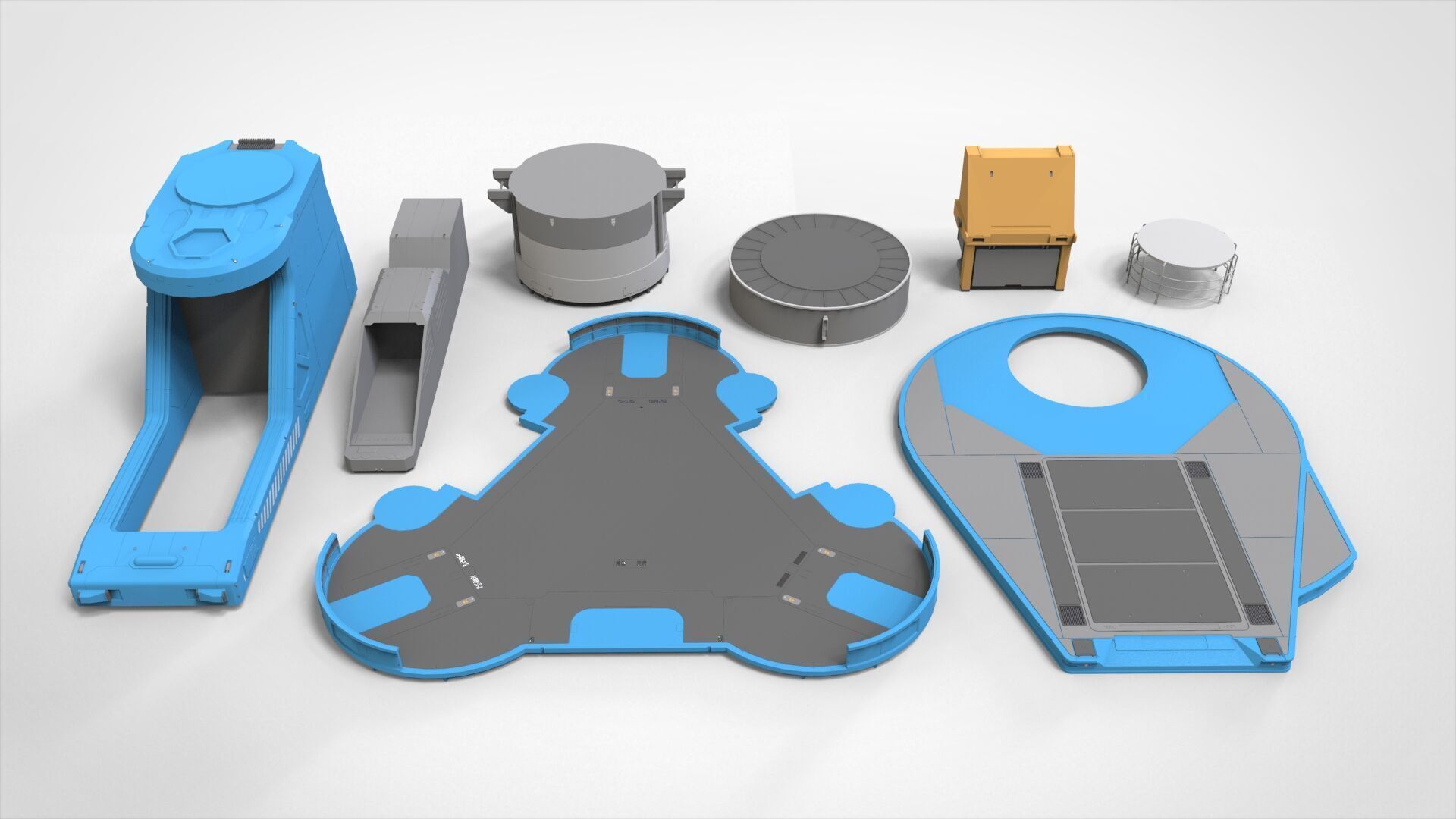 Sci-Fi architecture Elements collection 29 3D model_2