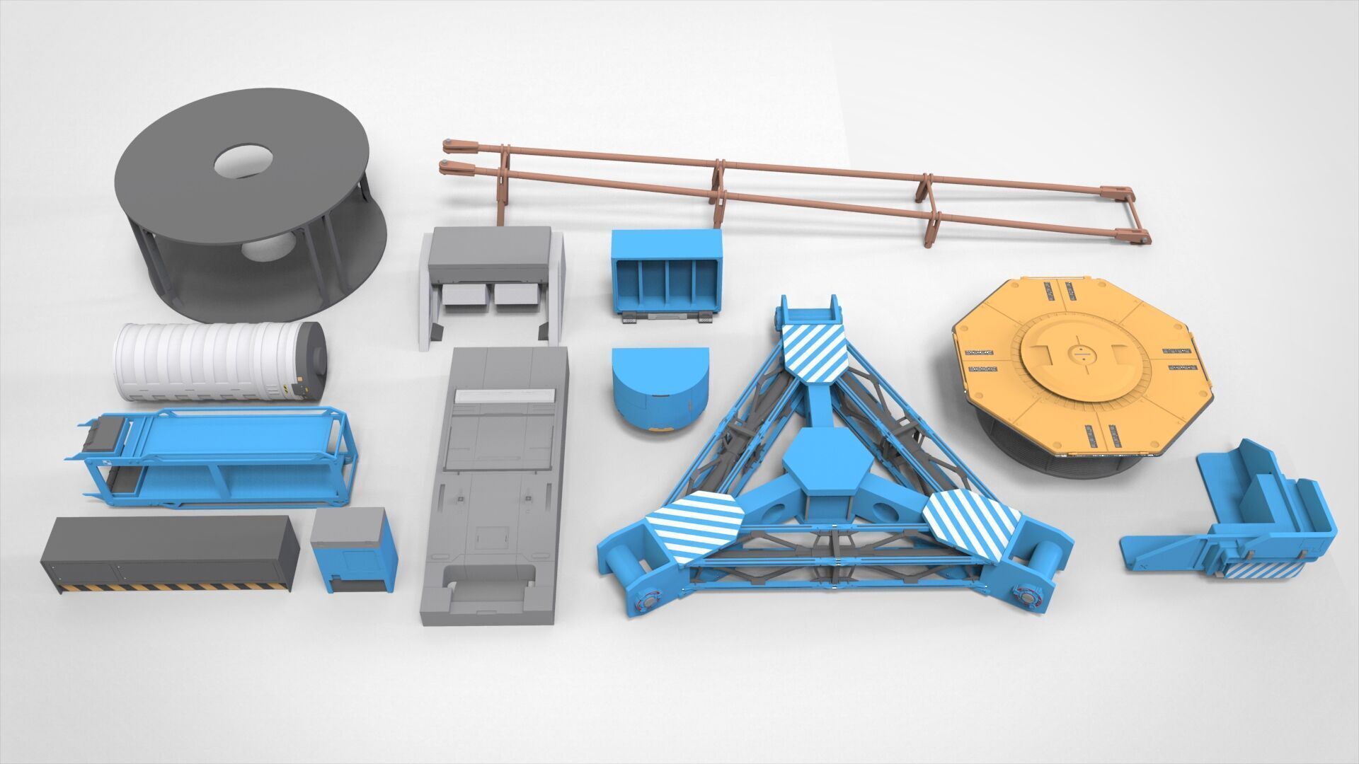 Sci-Fi architecture Elements collection 29 3D model_8