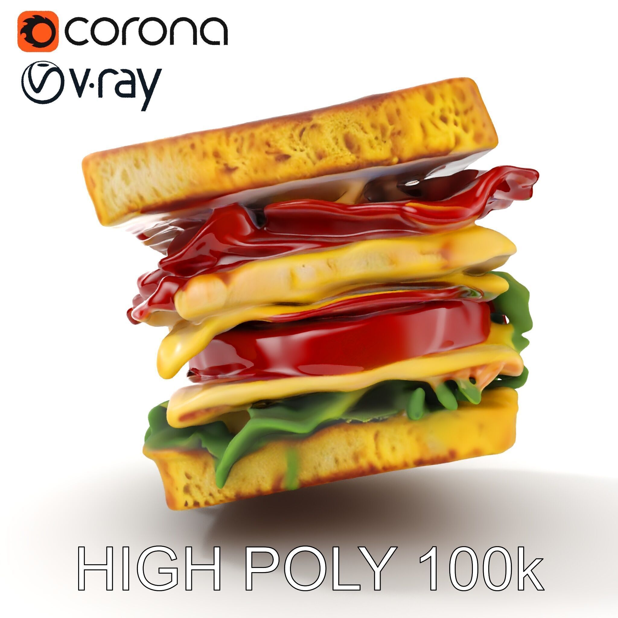 Club Sandwich D Model Pack Low-poly 3D model_17