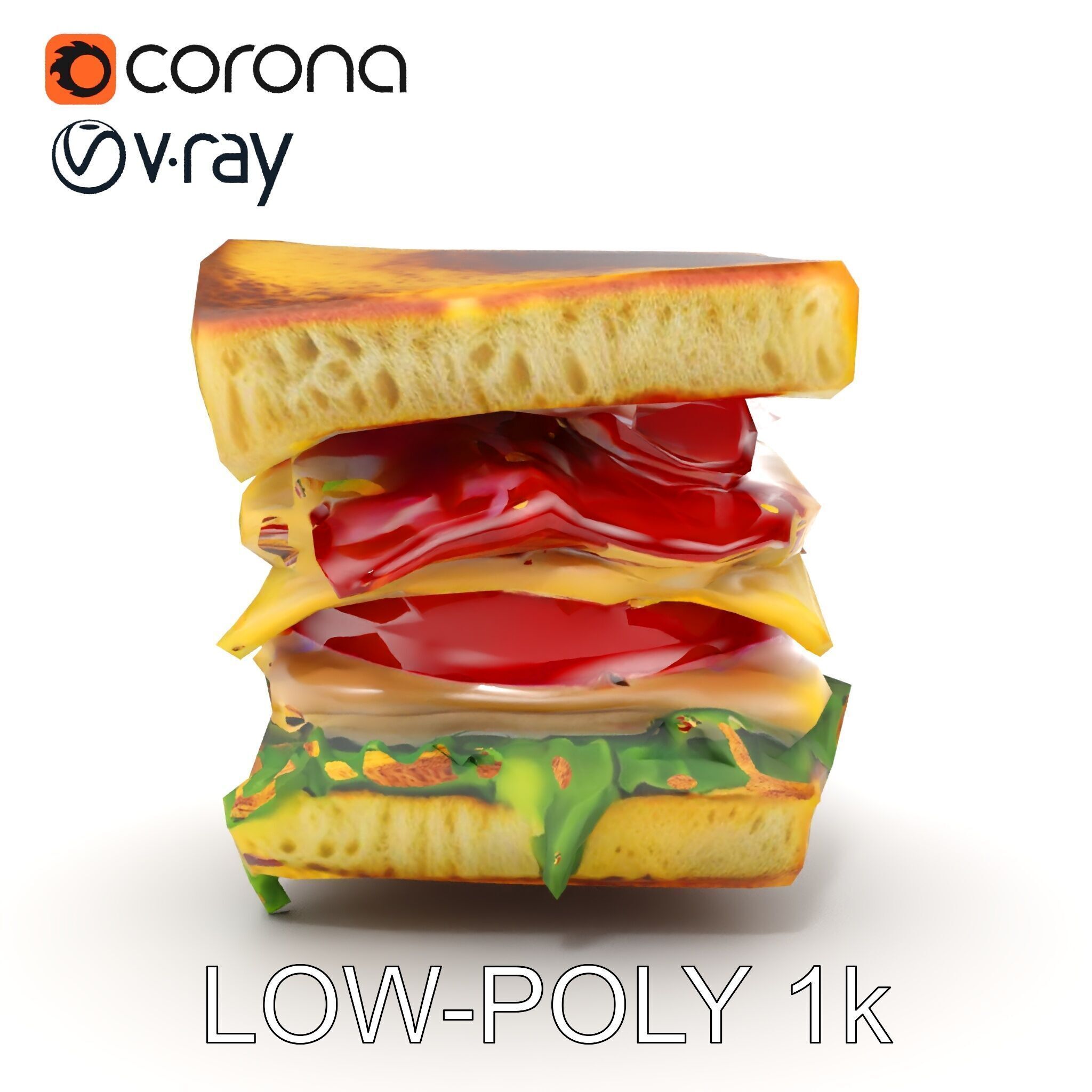 Club Sandwich D Model Pack Low-poly 3D model_7