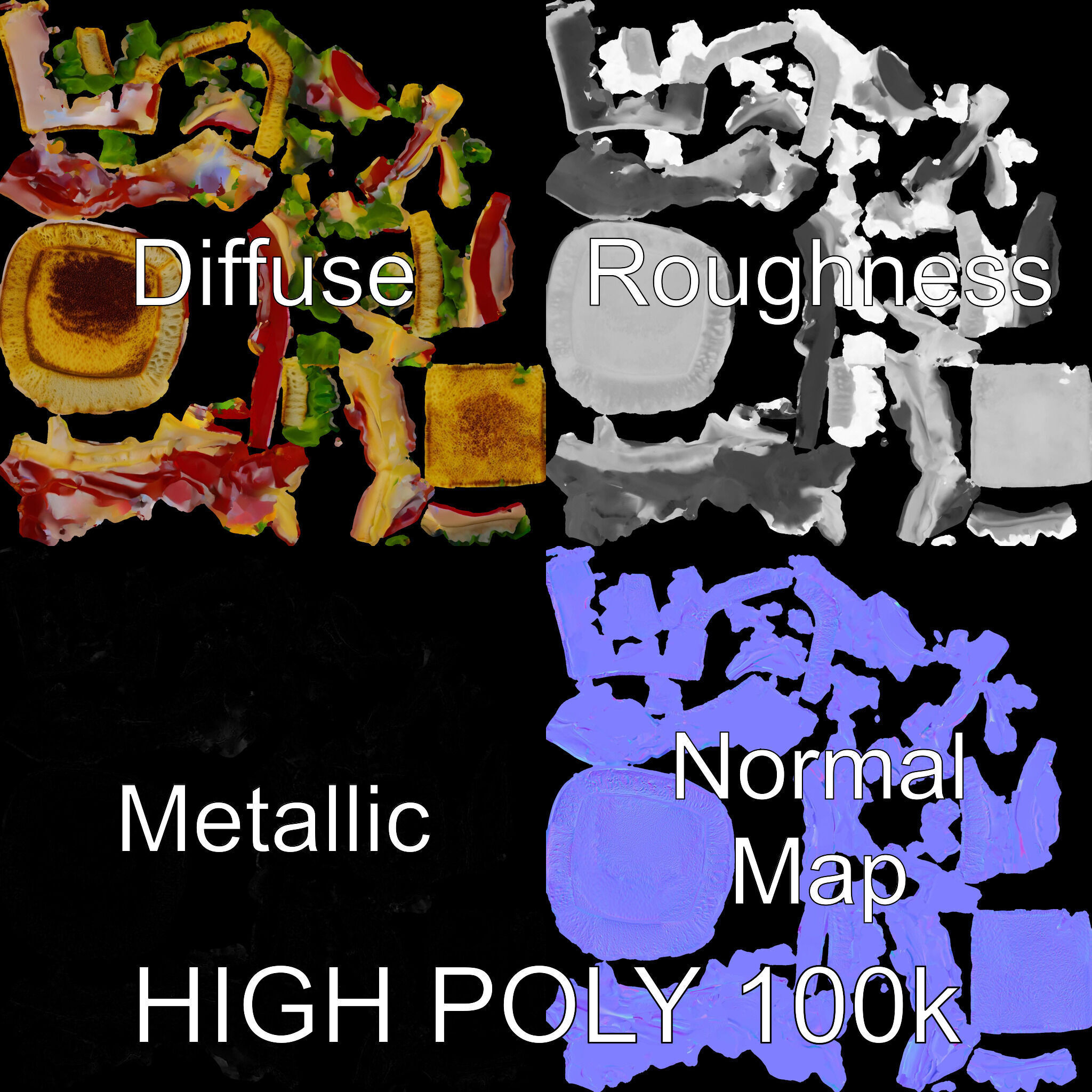 Club Sandwich D Model Pack Low-poly 3D model_3