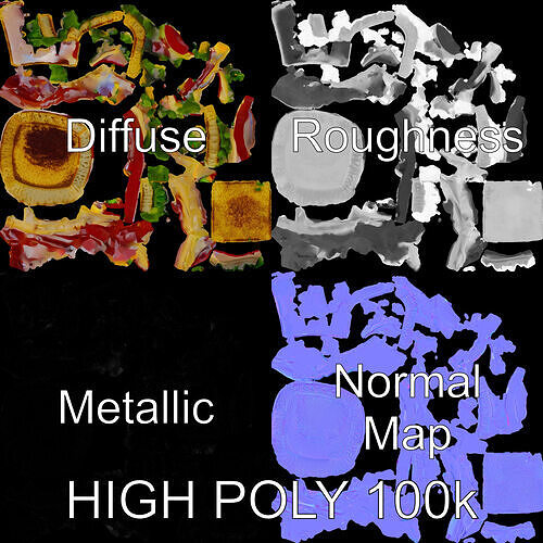 Club Sandwich D Model Pack Low-poly 3D model 3