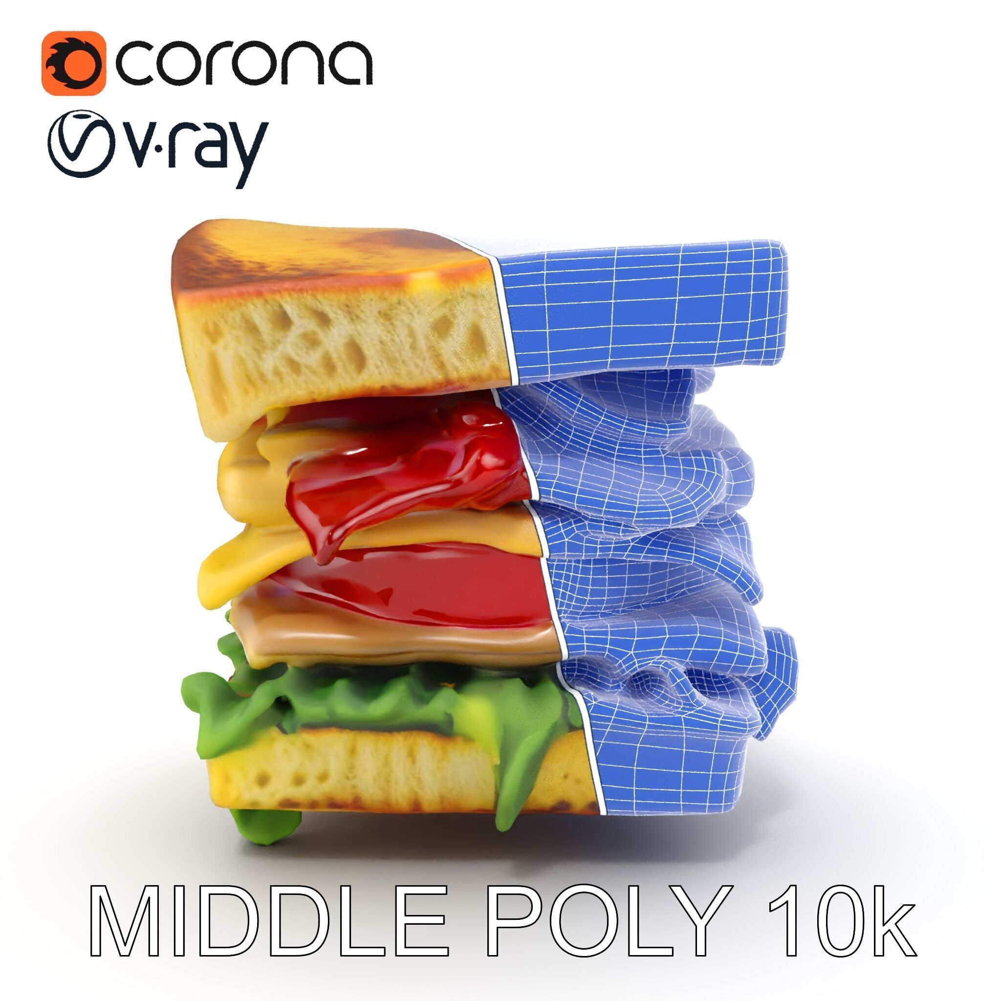 Club Sandwich D Model Pack Low-poly 3D model_27