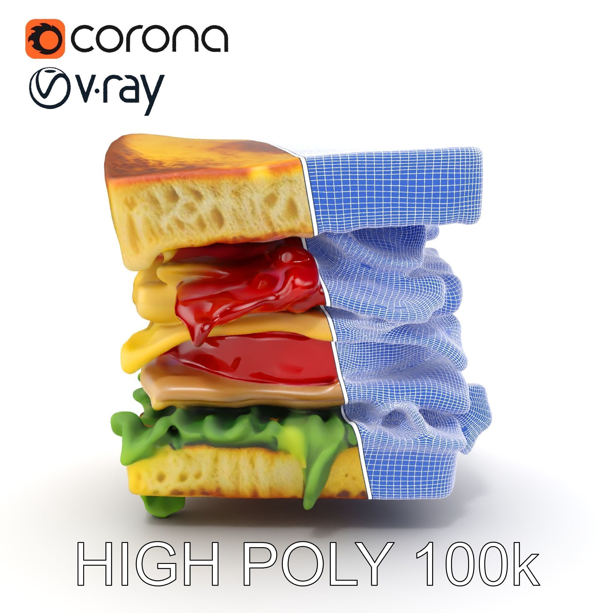 Club Sandwich D Model Pack Low-poly 3D model_32