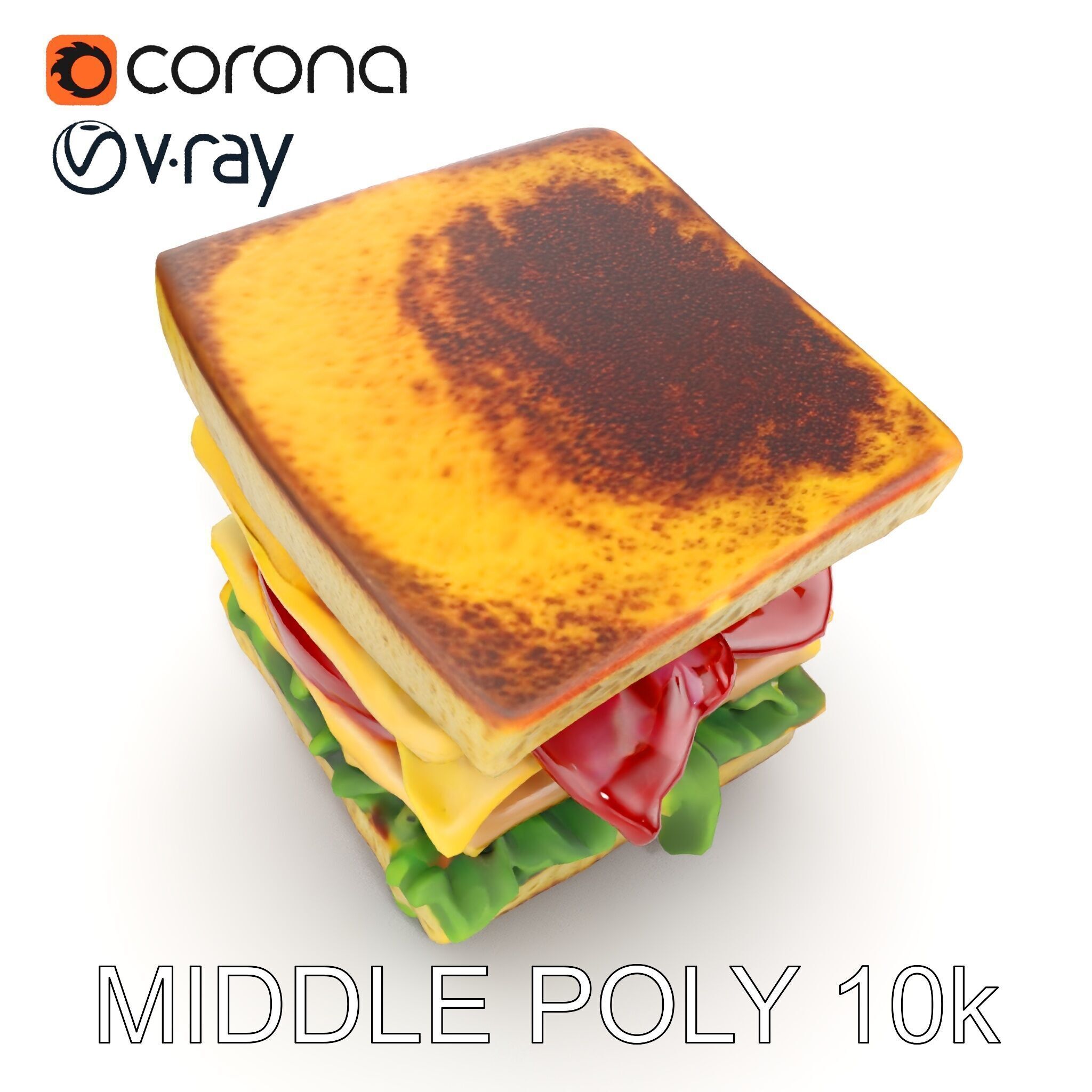 Club Sandwich D Model Pack Low-poly 3D model_6
