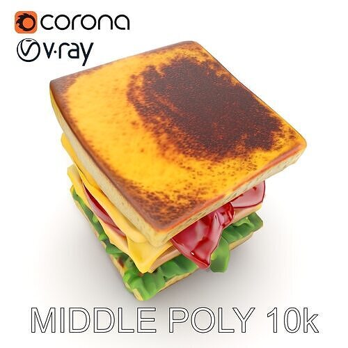 Club Sandwich D Model Pack Low-poly 3D model 6