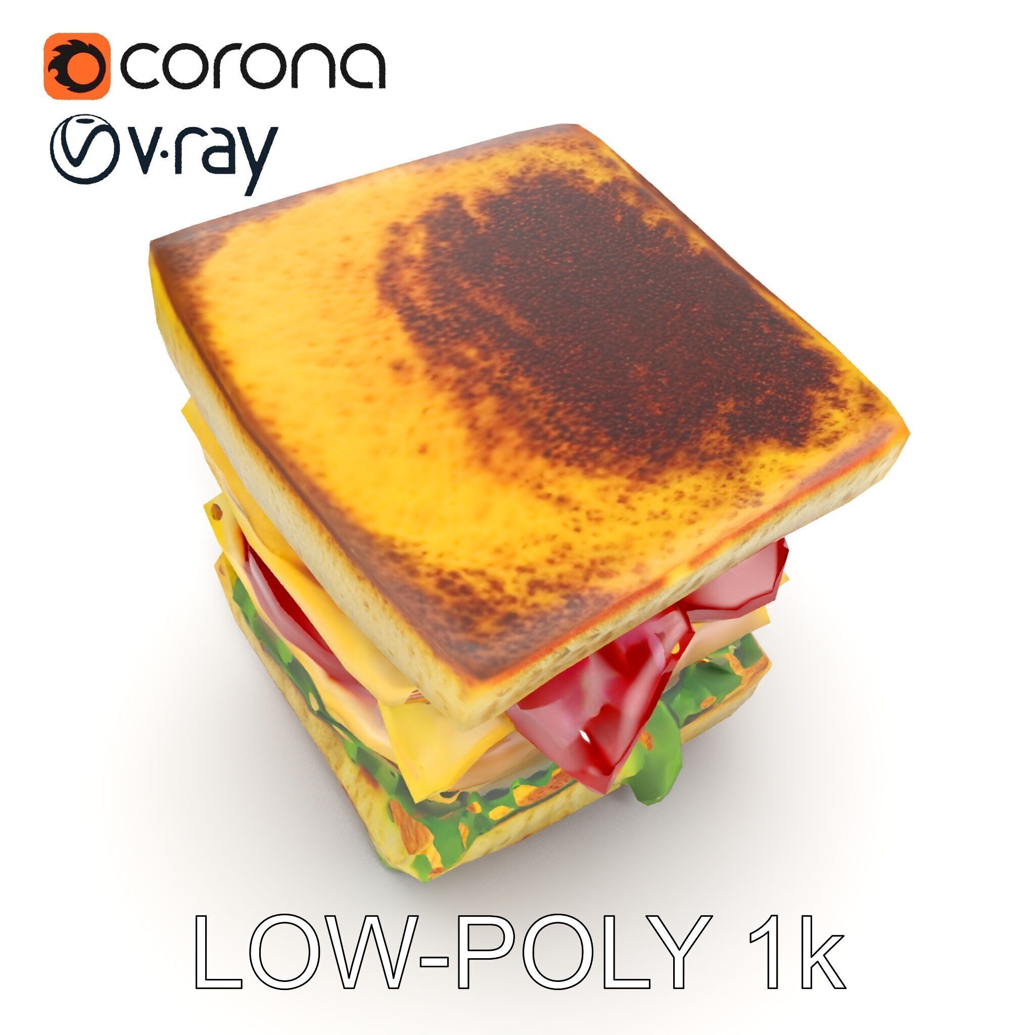 Club Sandwich D Model Pack Low-poly 3D model_22