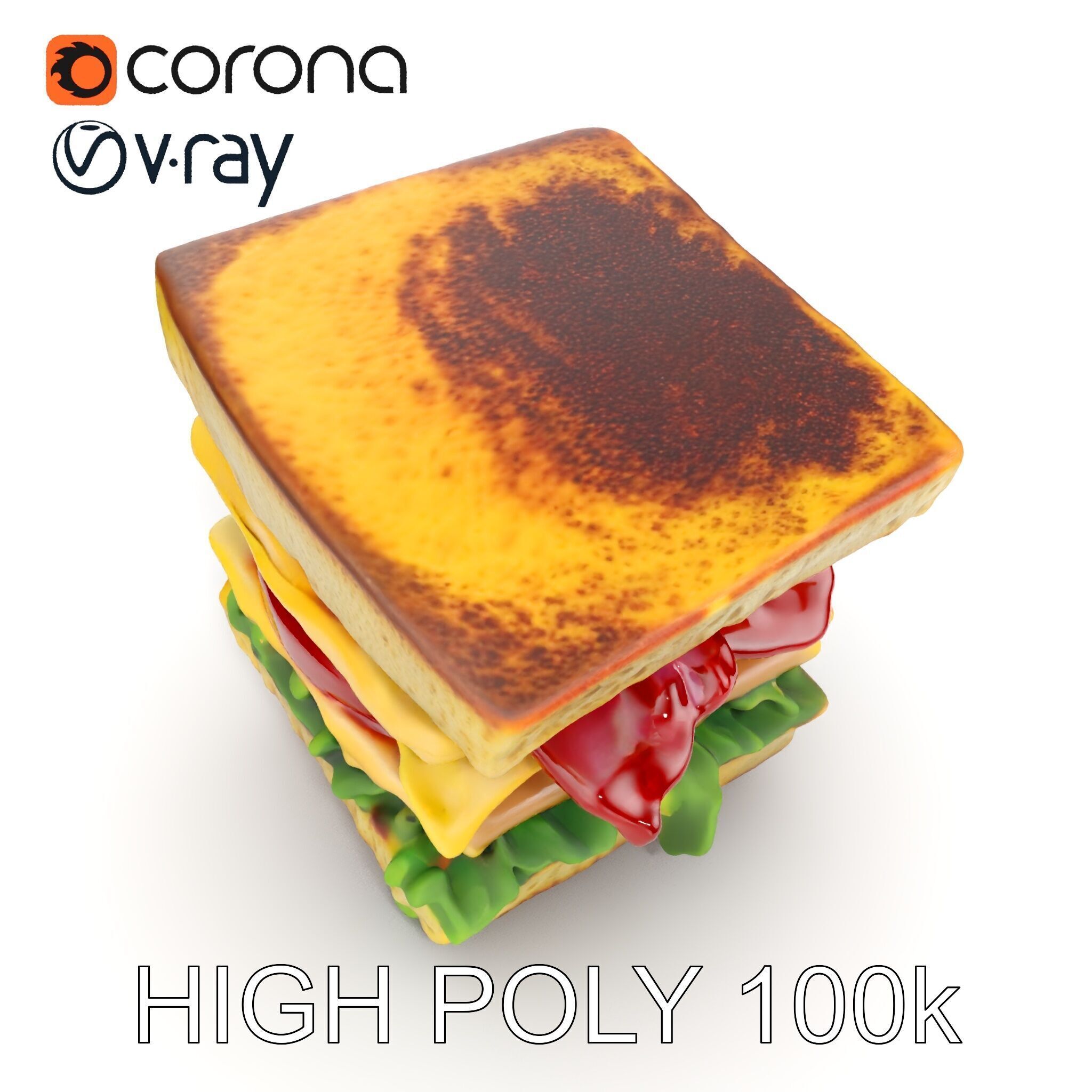 Club Sandwich D Model Pack Low-poly 3D model_23