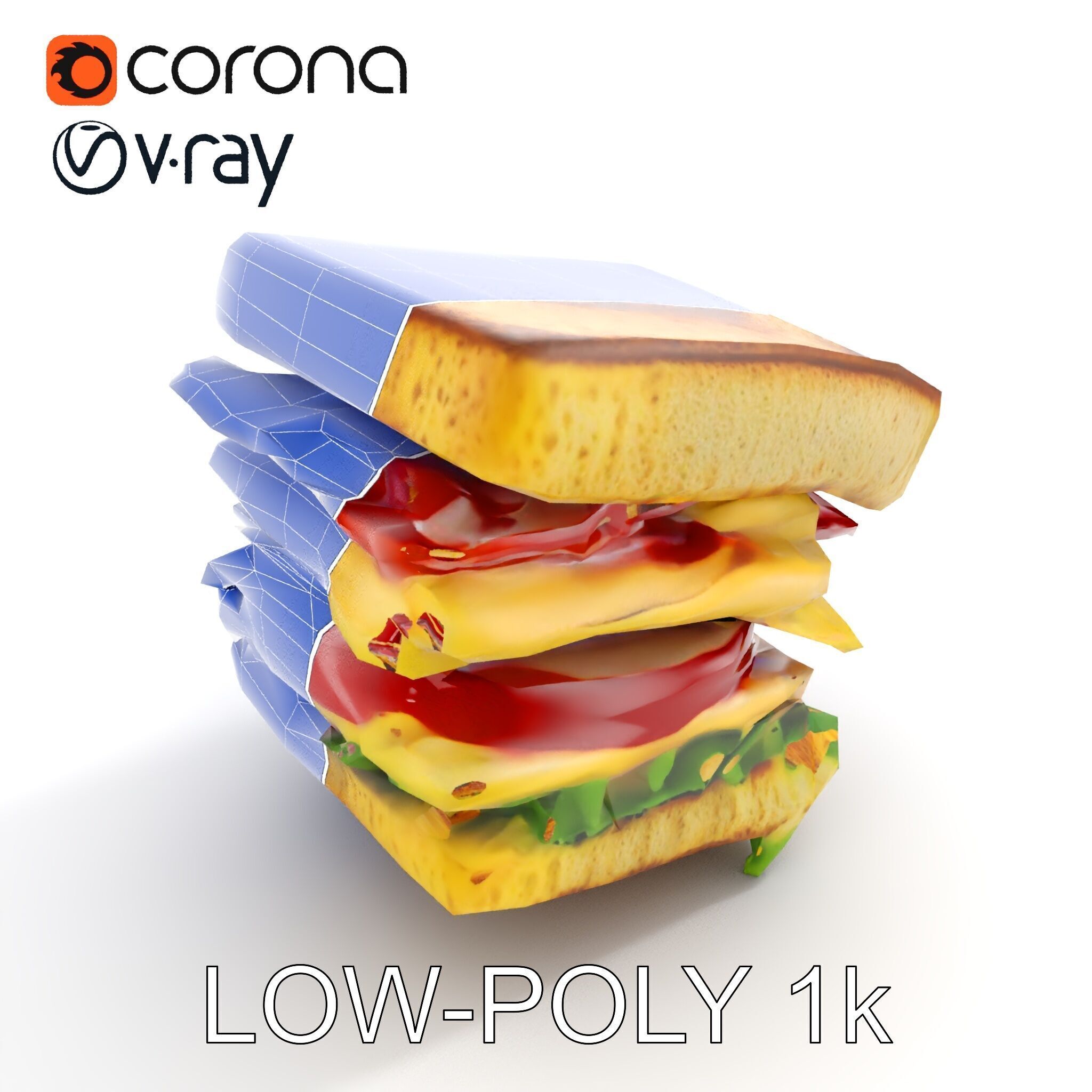 Club Sandwich D Model Pack Low-poly 3D model_28