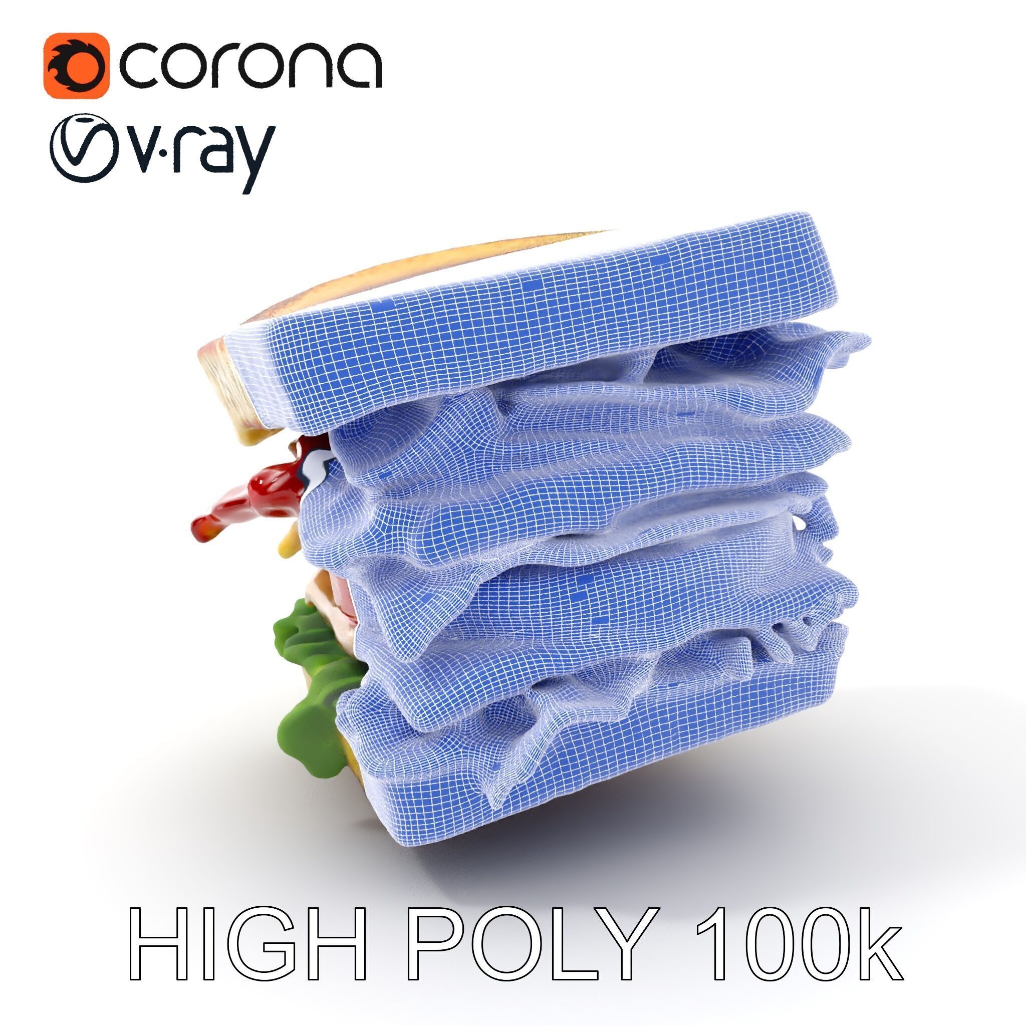 Club Sandwich D Model Pack Low-poly 3D model_4