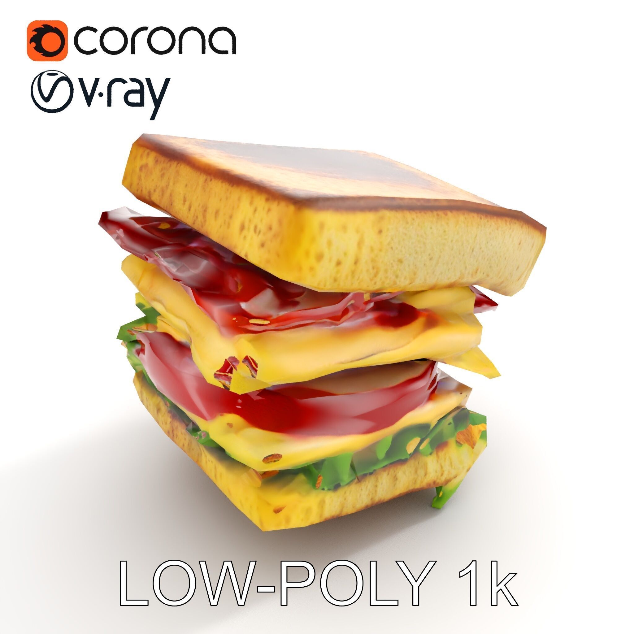 Club Sandwich D Model Pack Low-poly 3D model_14