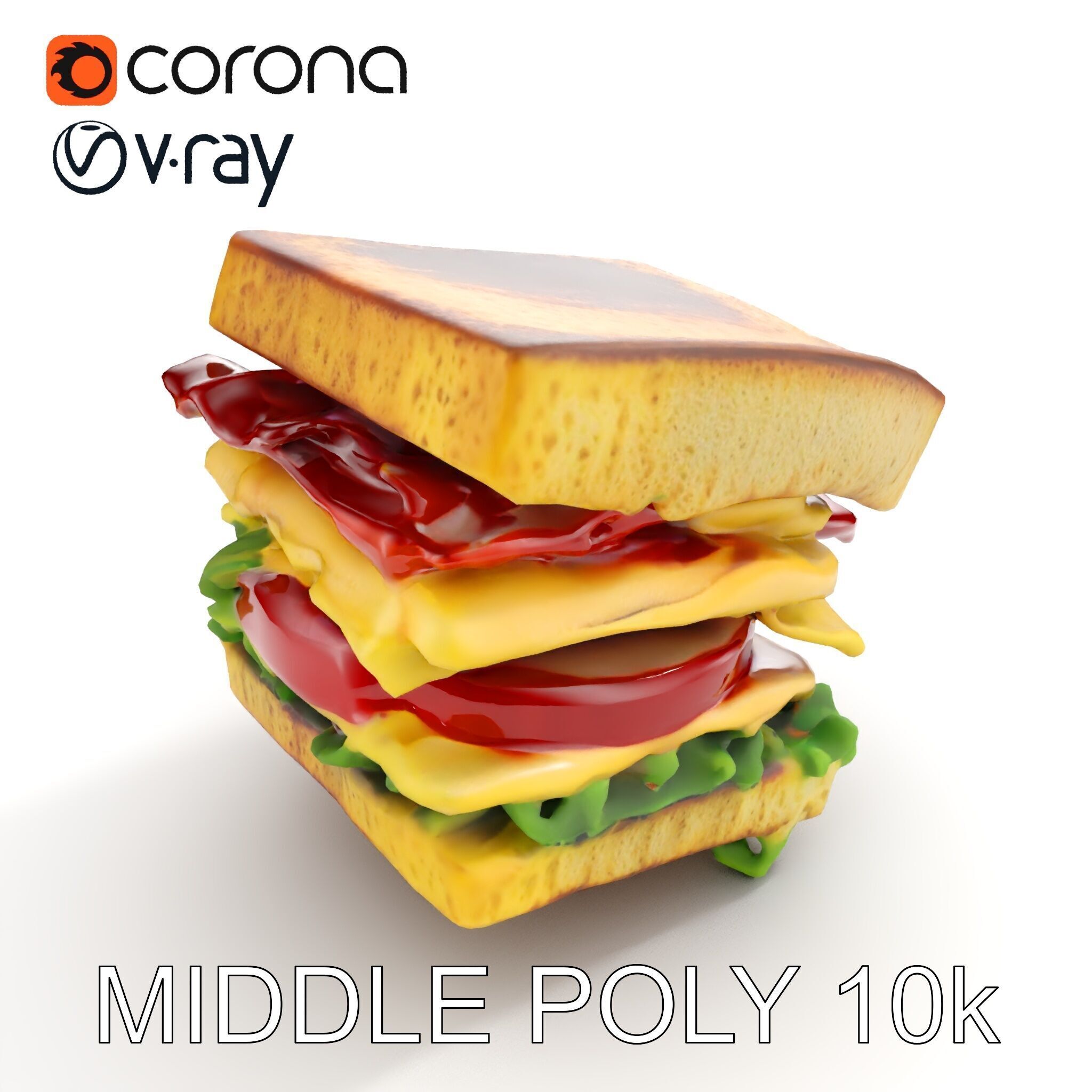 Club Sandwich D Model Pack Low-poly 3D model_8
