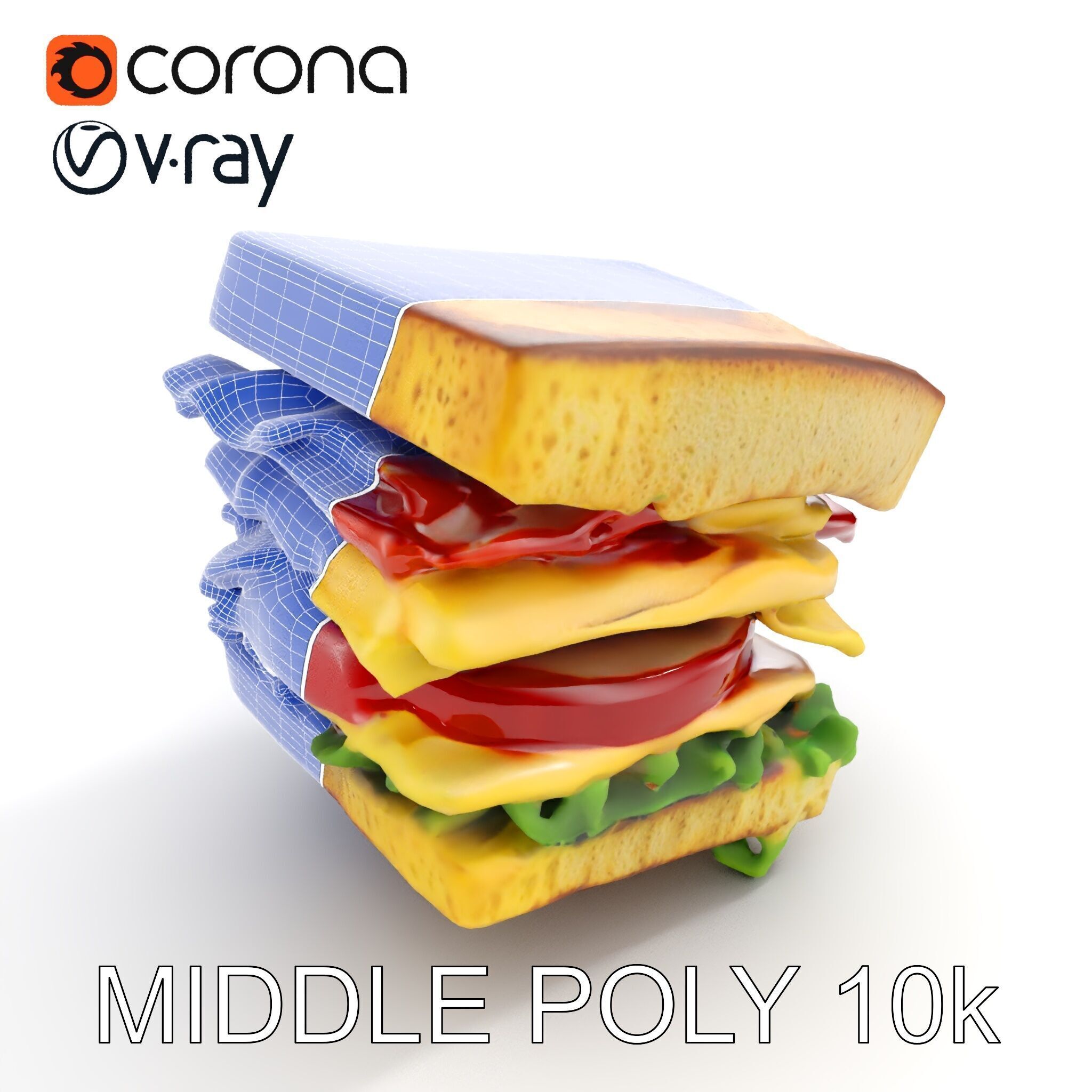 Club Sandwich D Model Pack Low-poly 3D model_30