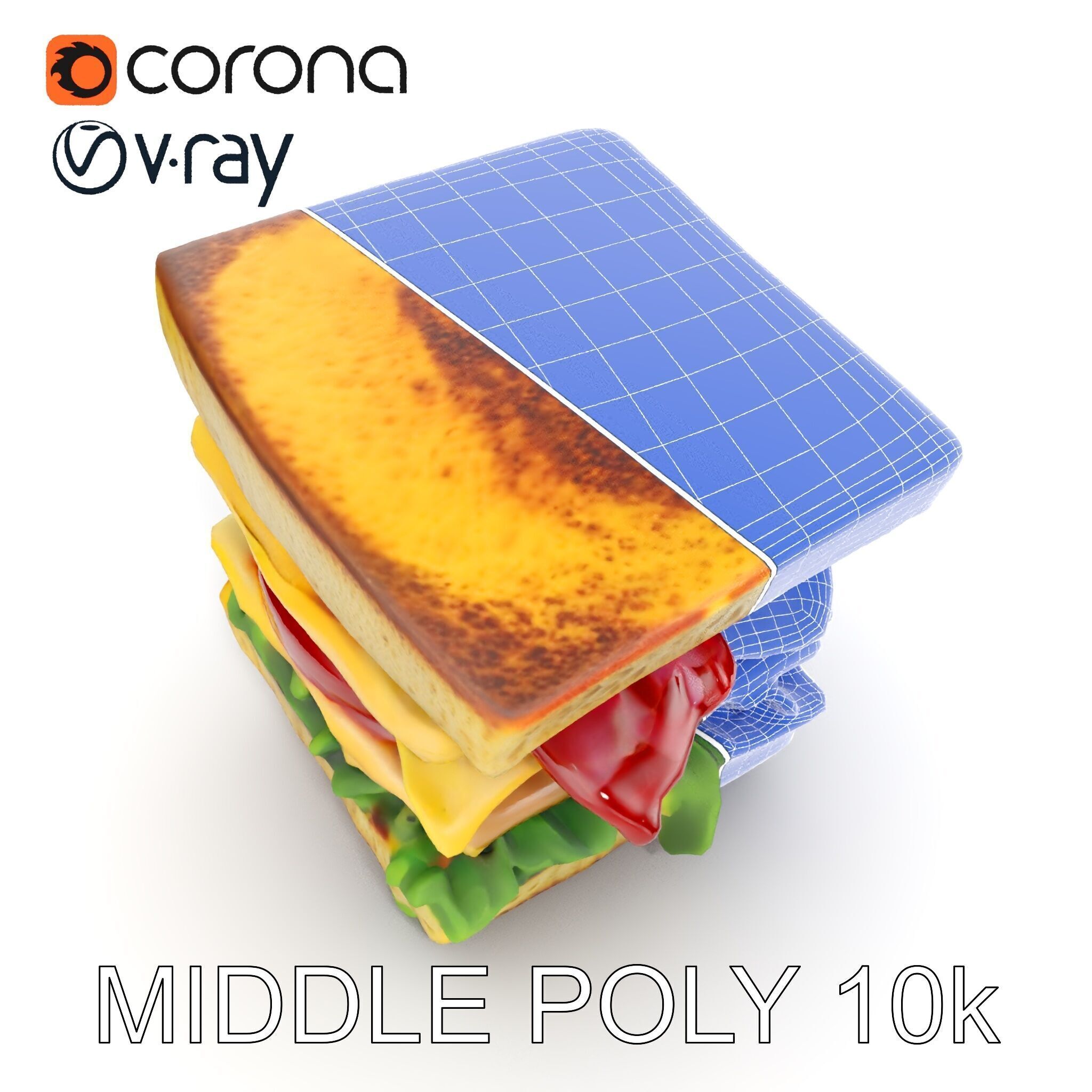 Club Sandwich D Model Pack Low-poly 3D model_24