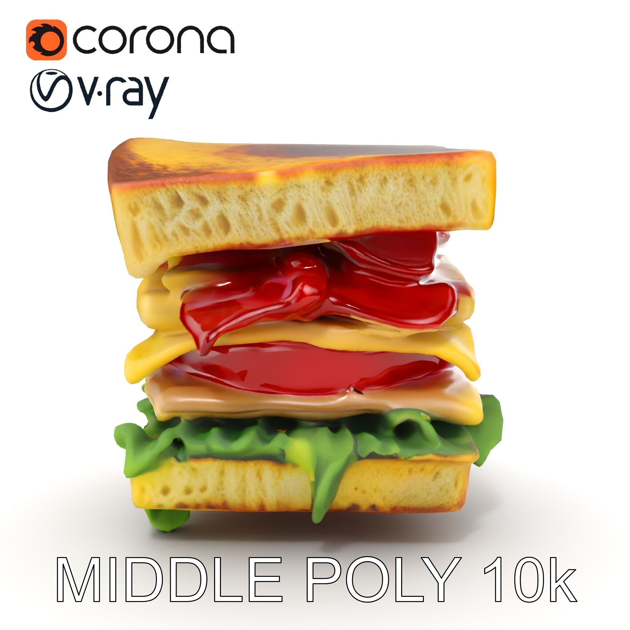 Club Sandwich D Model Pack Low-poly 3D model_18