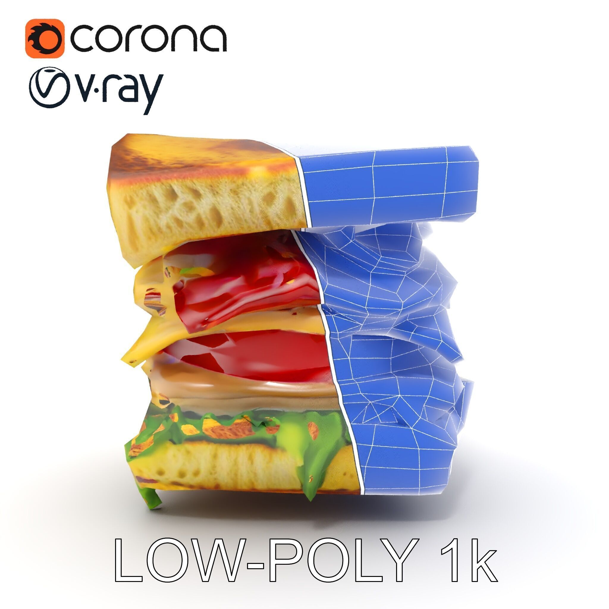 Club Sandwich D Model Pack Low-poly 3D model_31
