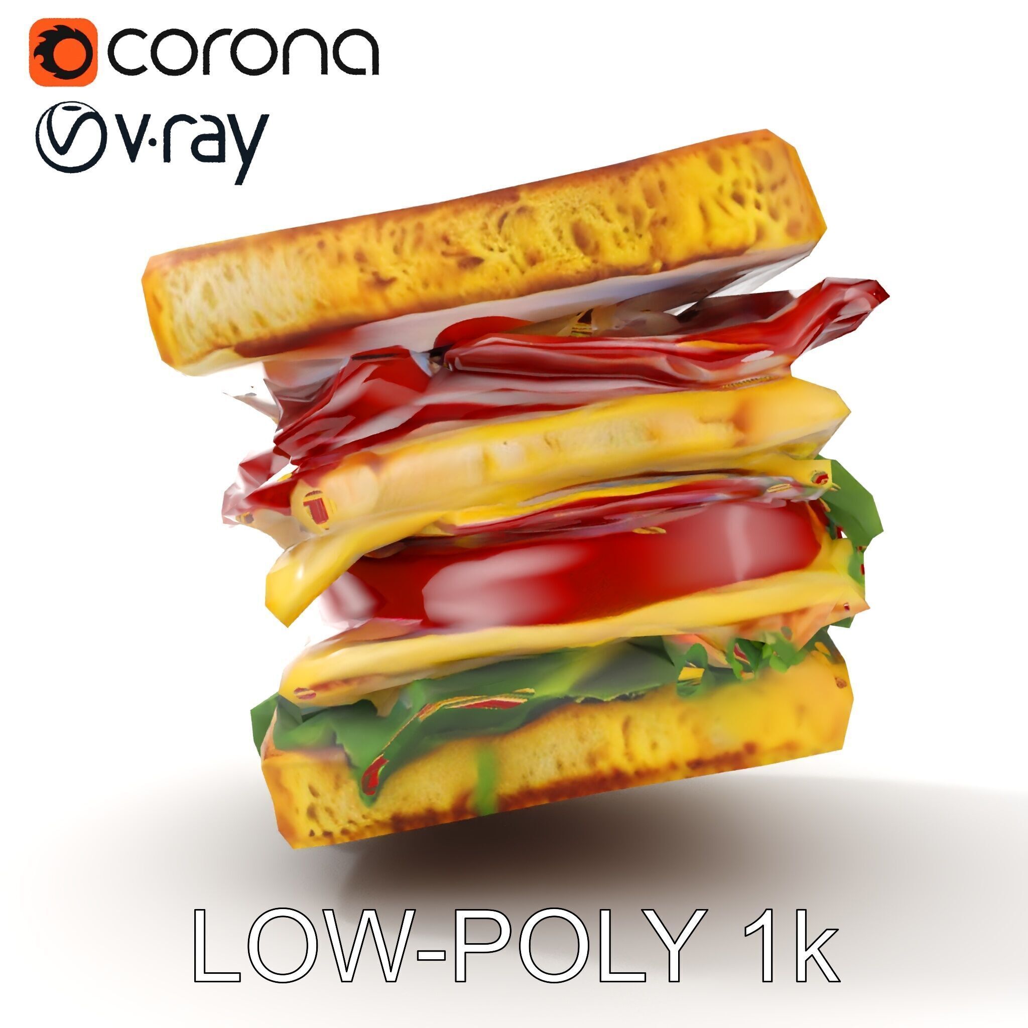 Club Sandwich D Model Pack Low-poly 3D model_12